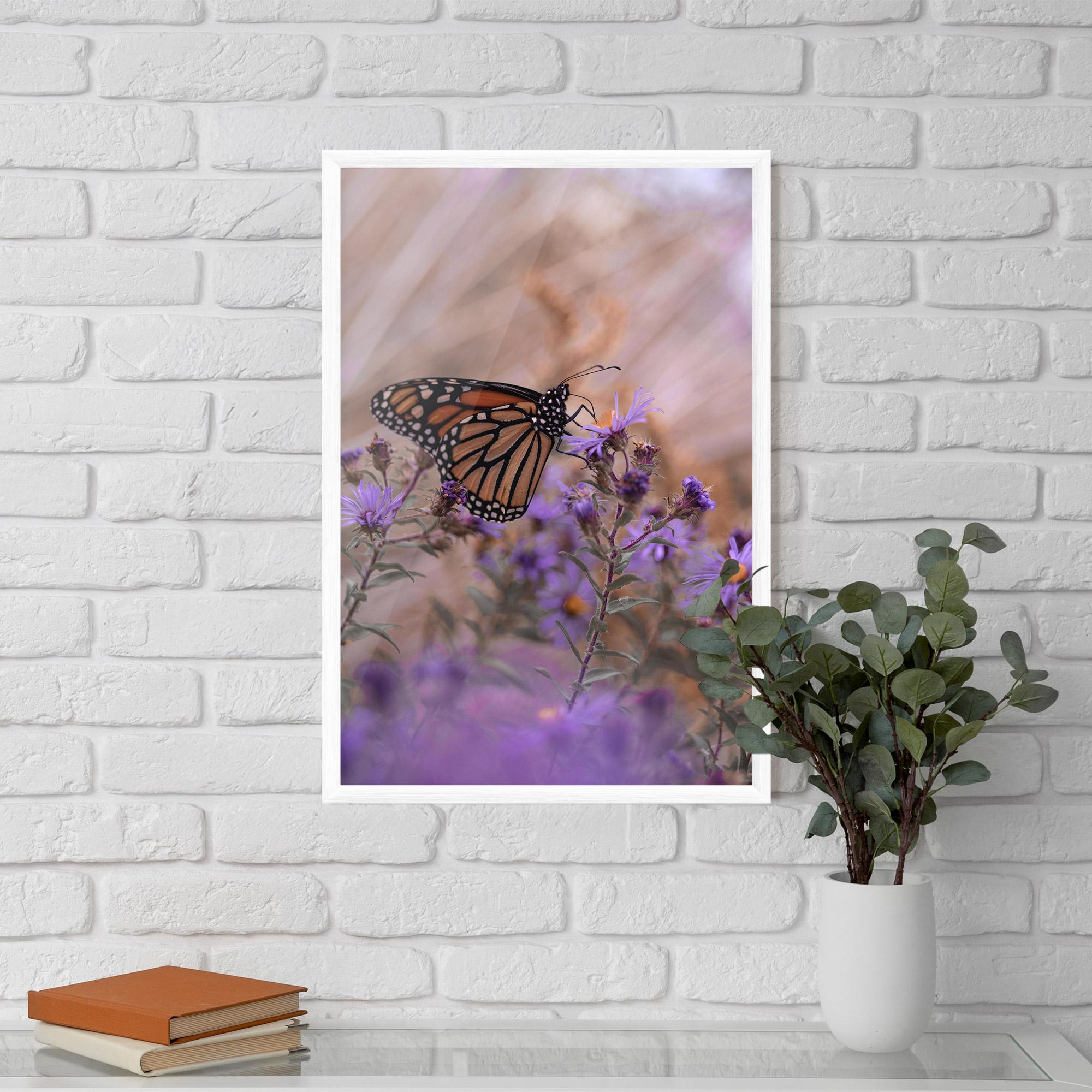 Poster Înrămat Wild Plant Butterfly mockup 5