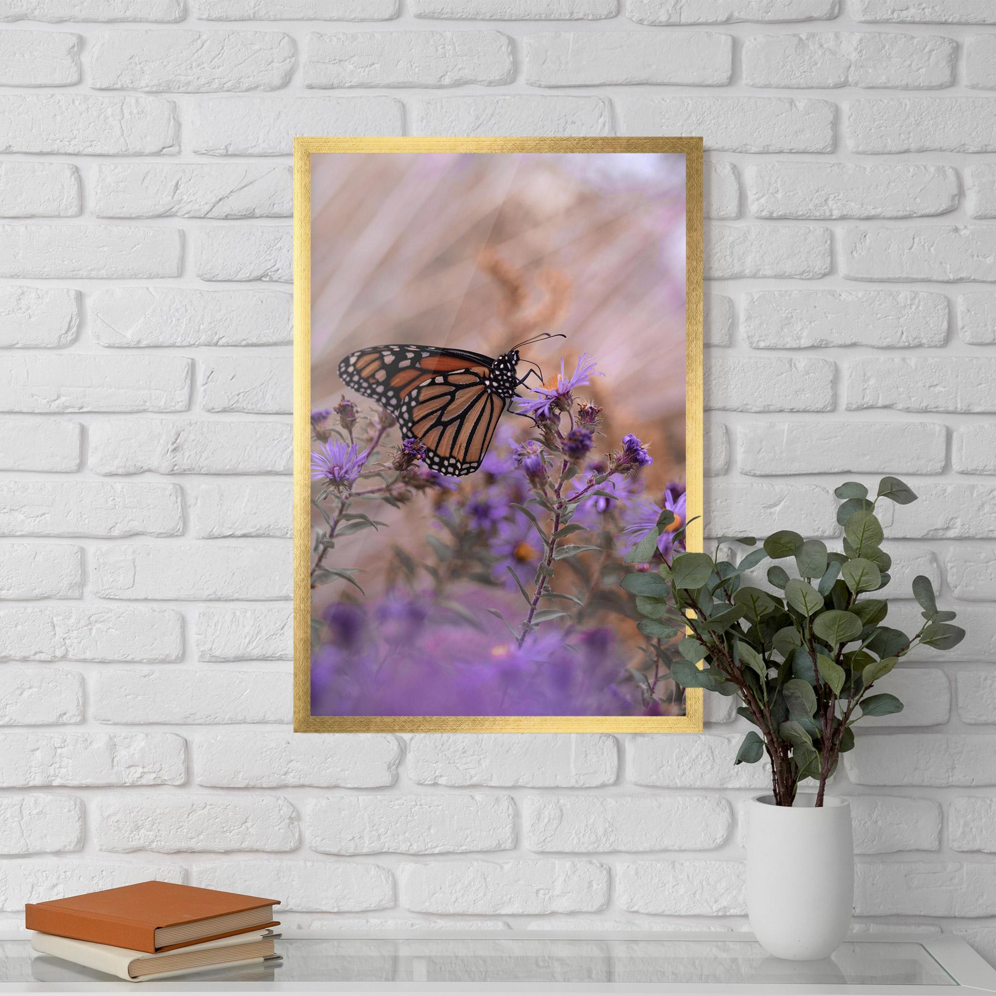 Poster Înrămat Wild Plant Butterfly mockup 5