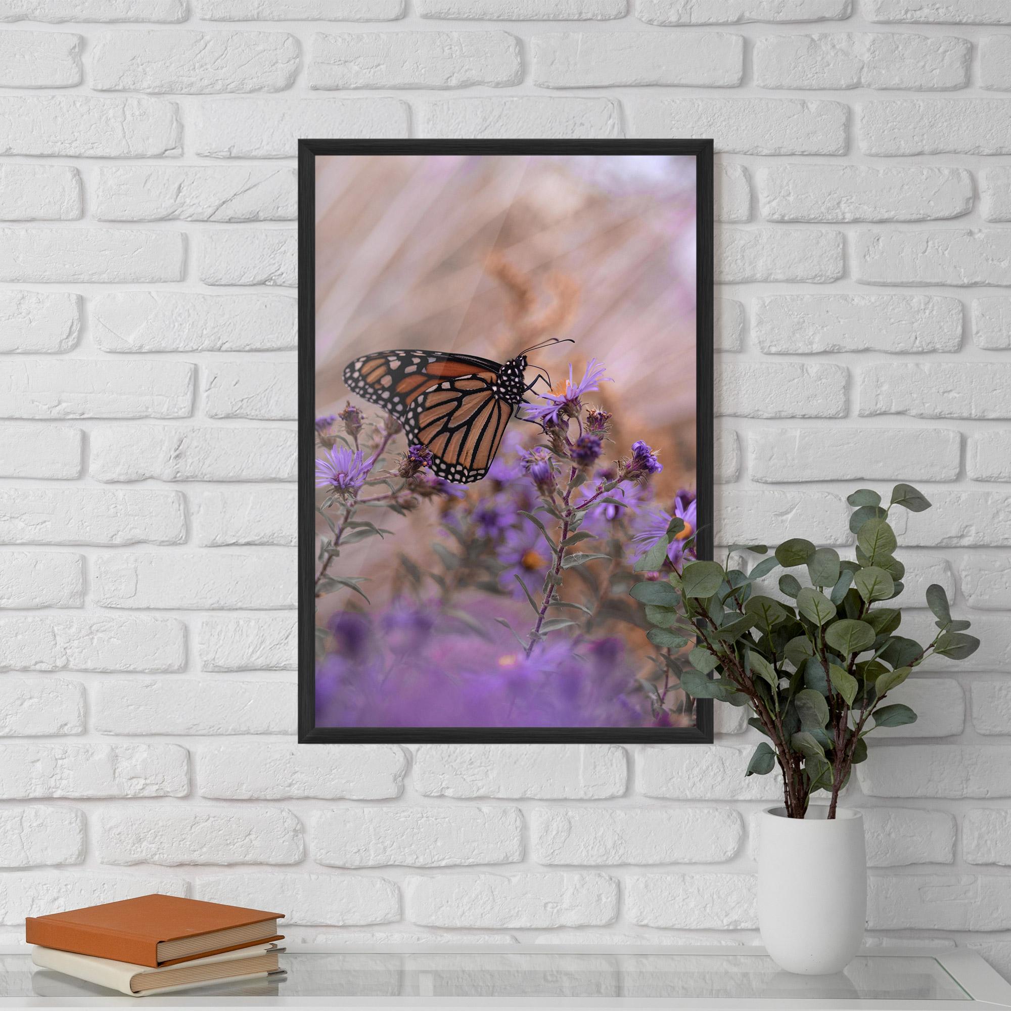 Poster Înrămat Wild Plant Butterfly mockup 5