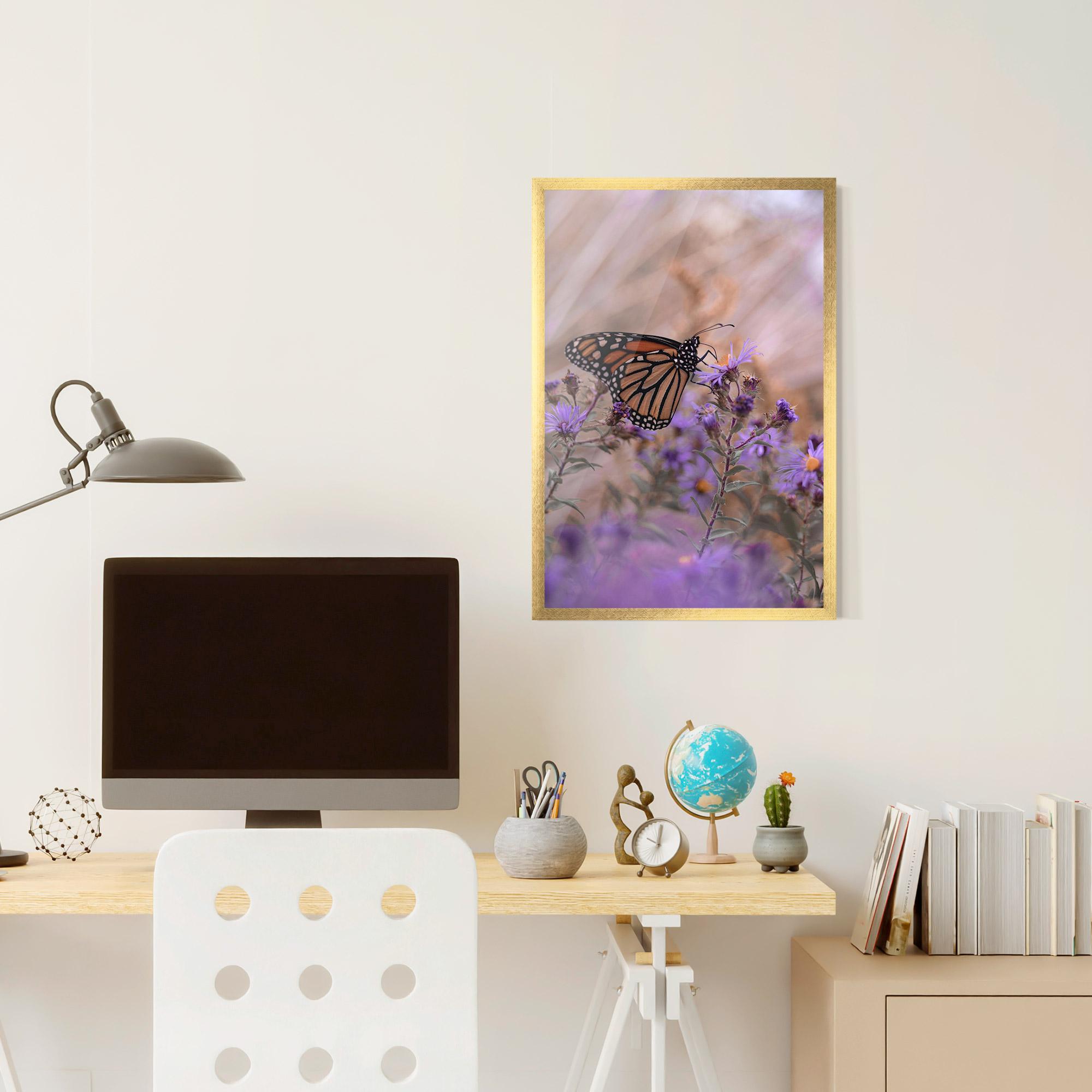 Poster Înrămat Wild Plant Butterfly mockup 6