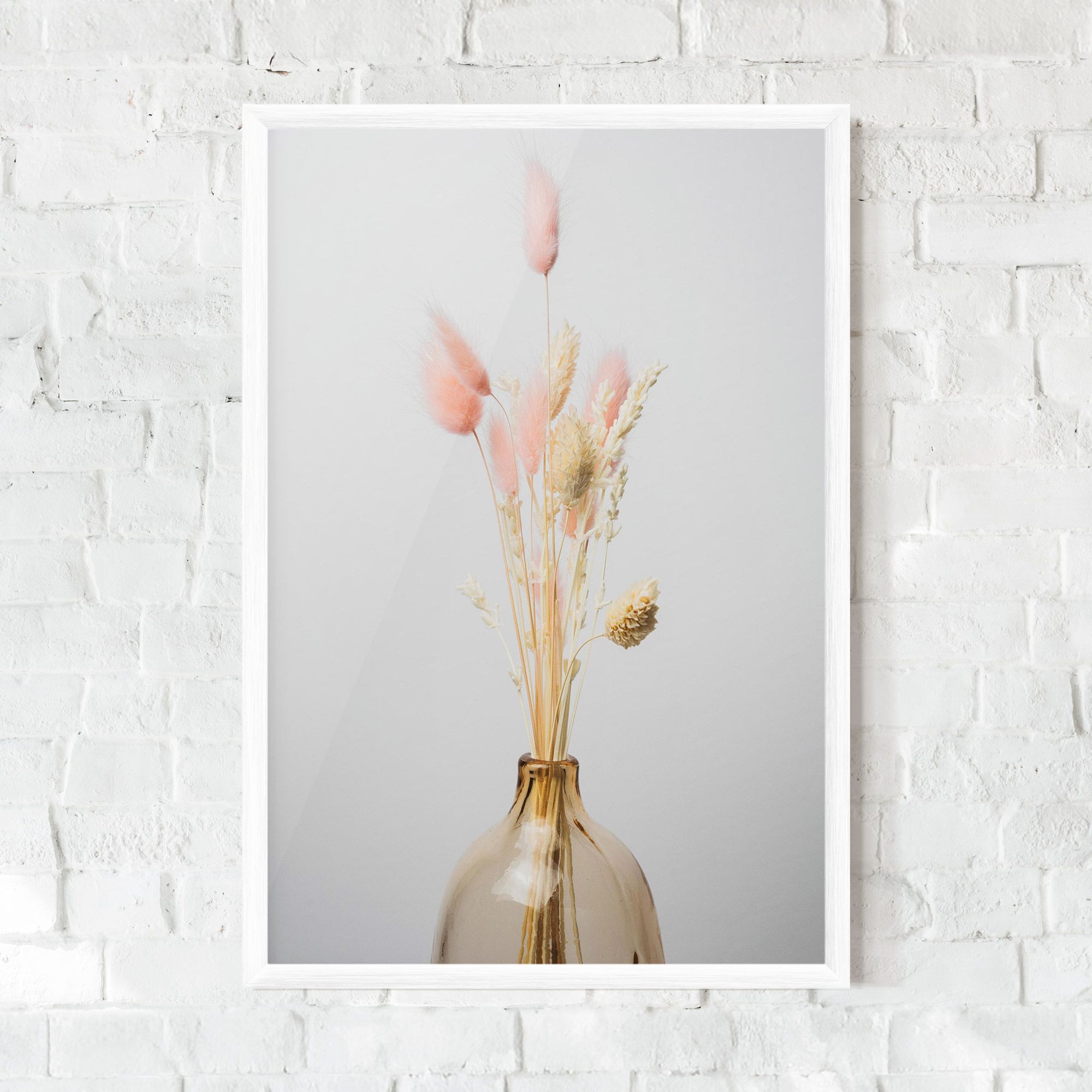 Pink Cream Flower Vase mockup 0
