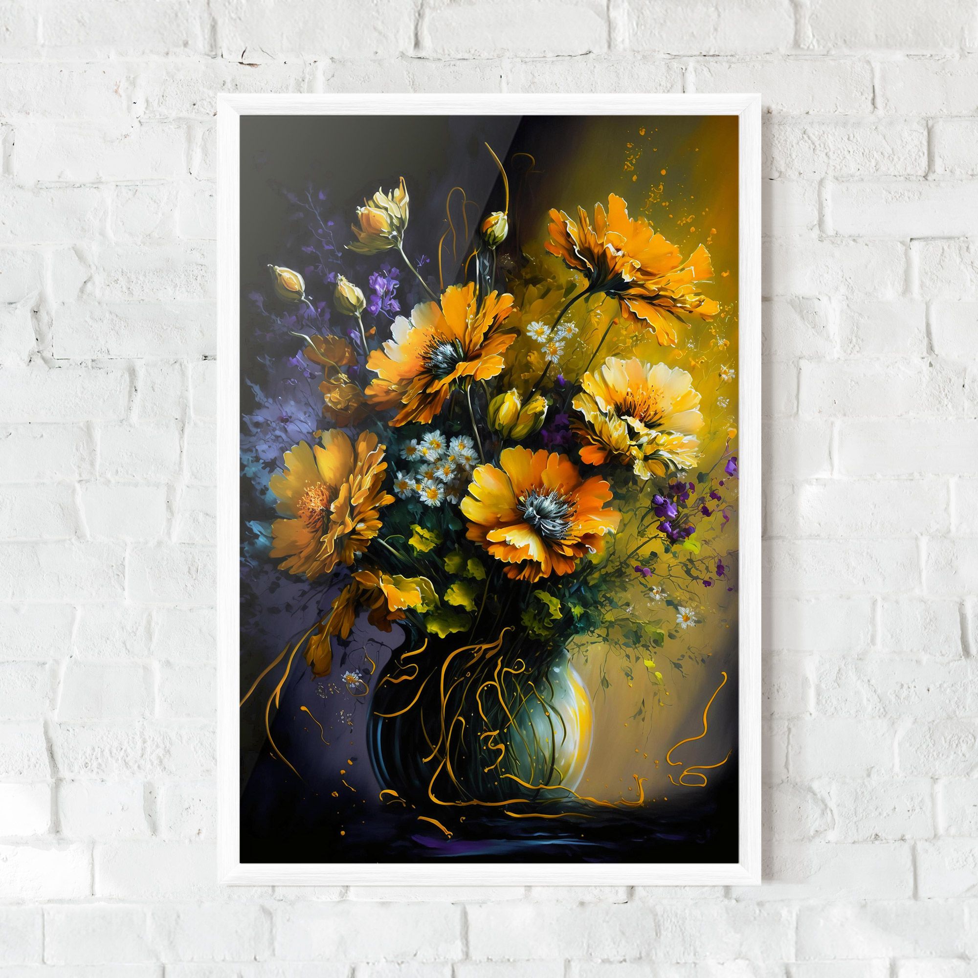 Yellow Flower Art Vase mockup 0
