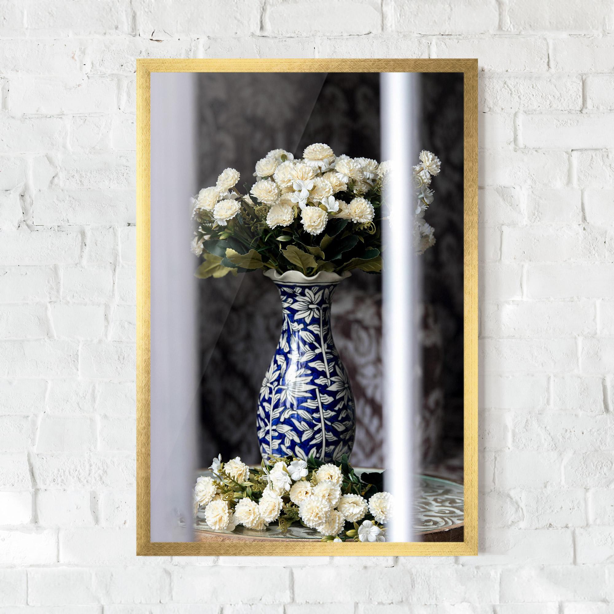 Poster Înrămat Blue Patern Vase mockup 0