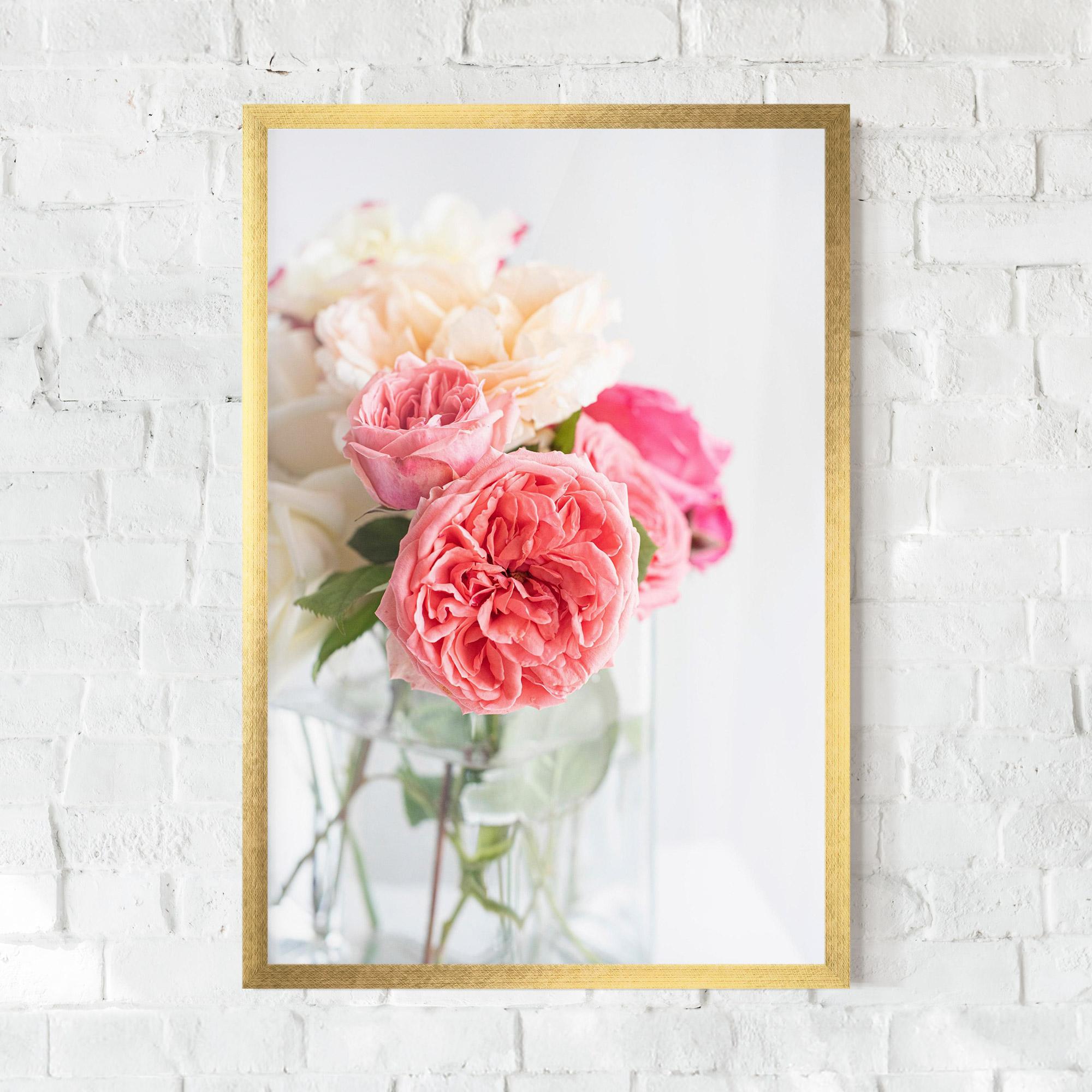 Poster Înrămat Pink Rose Vase mockup 0