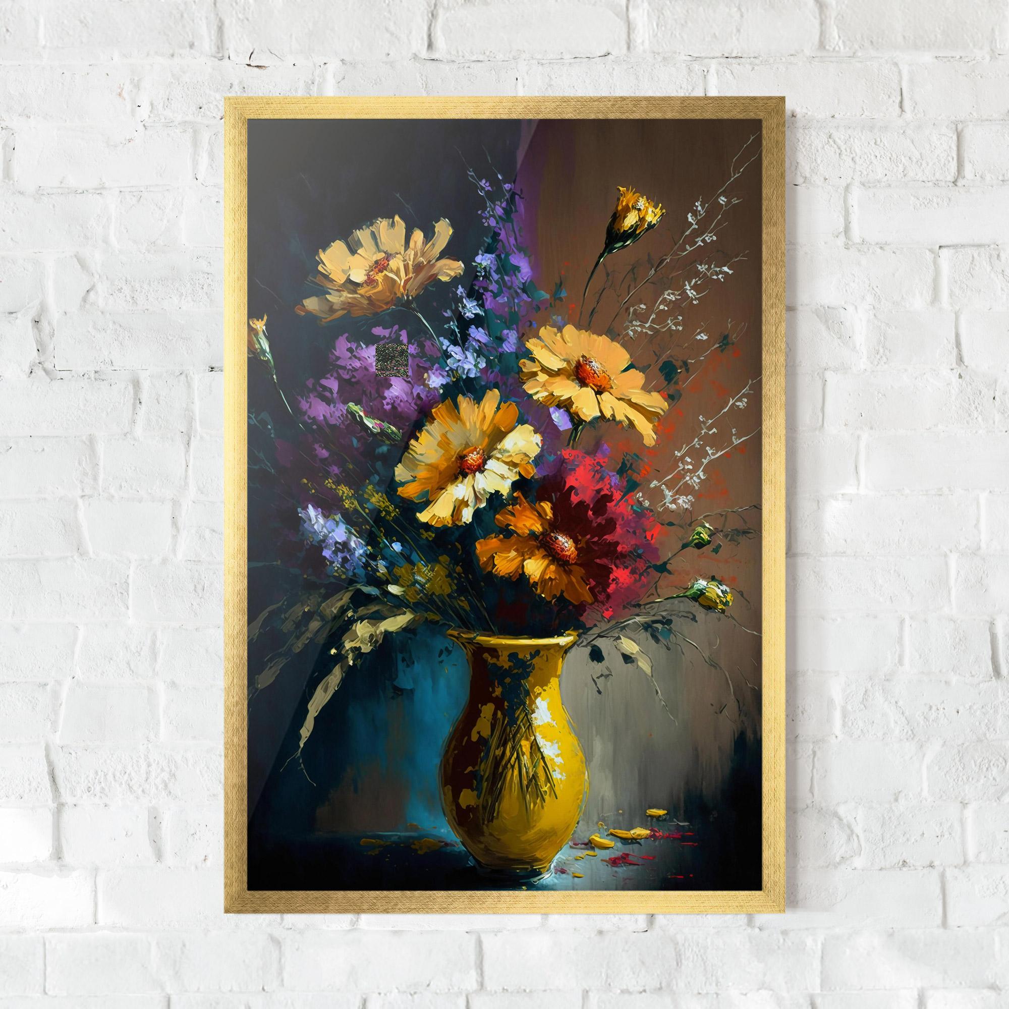 Poster Înrămat Yellow Art Vase mockup 0