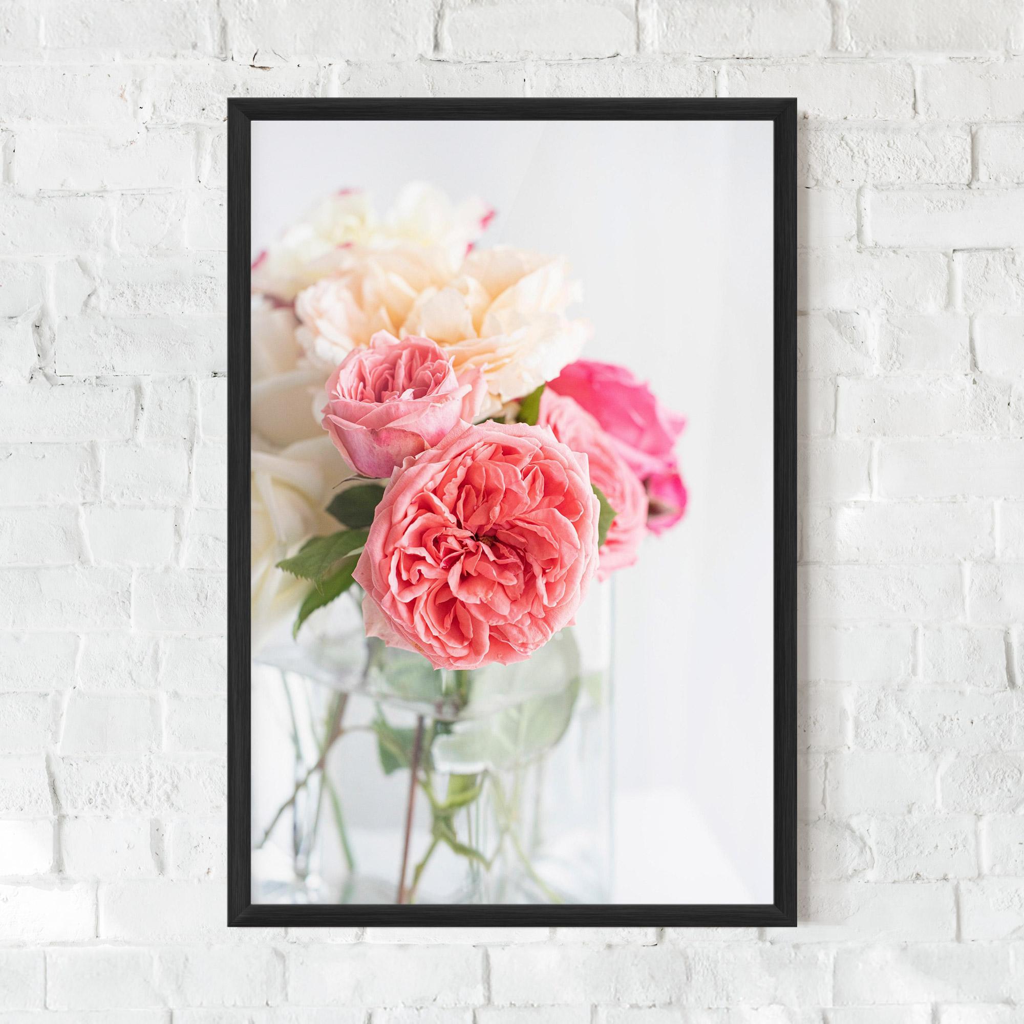 Poster Înrămat Pink Rose Vase mockup 0