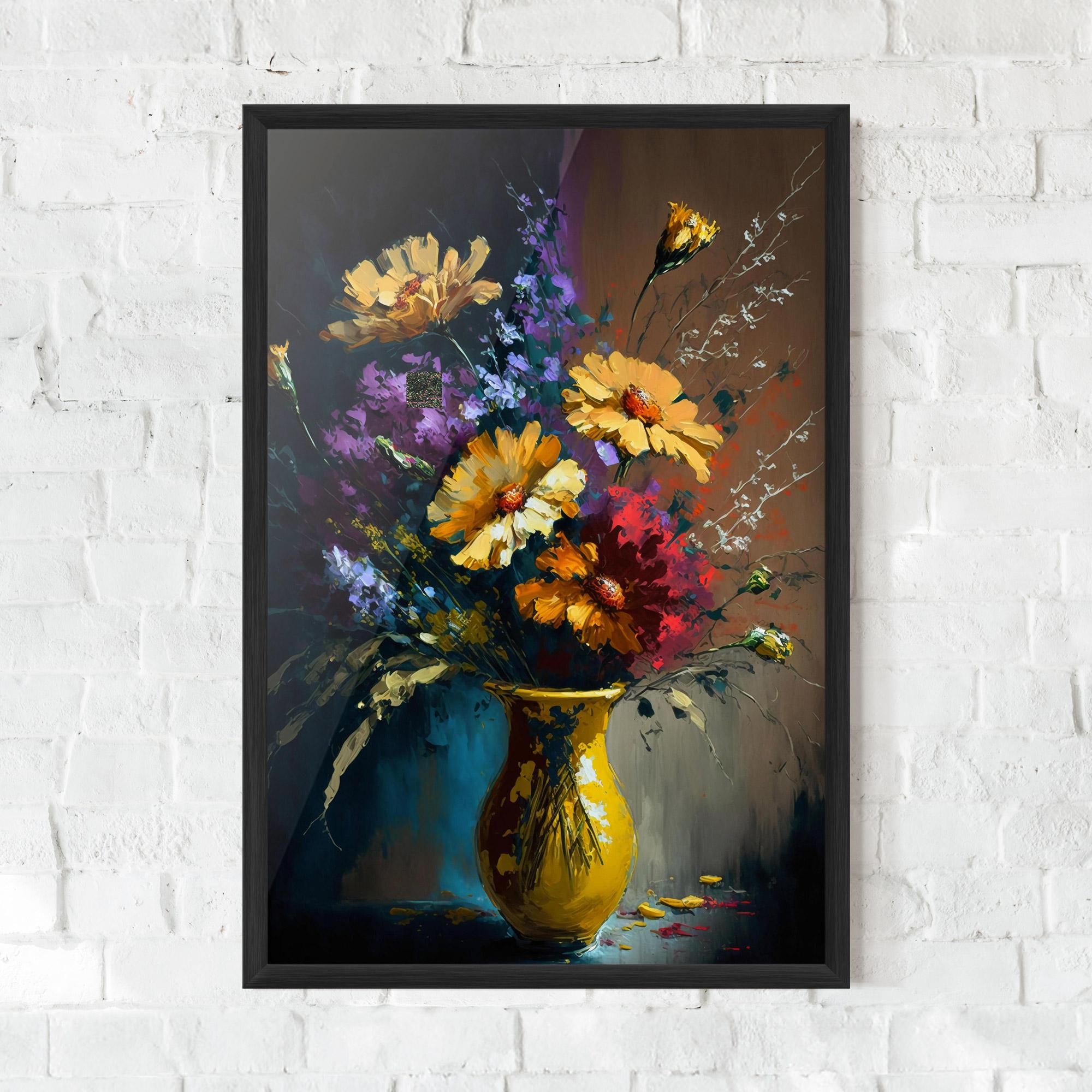 Poster Înrămat Yellow Art Vase mockup 0