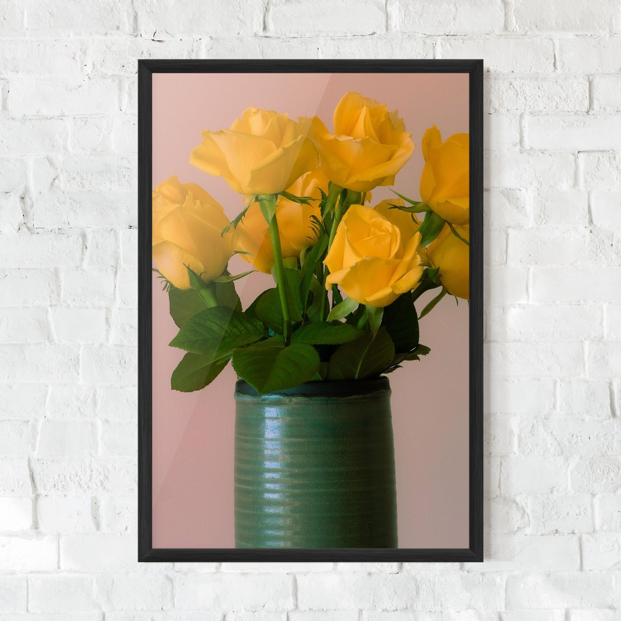 Yellow Roses Vase mockup 0