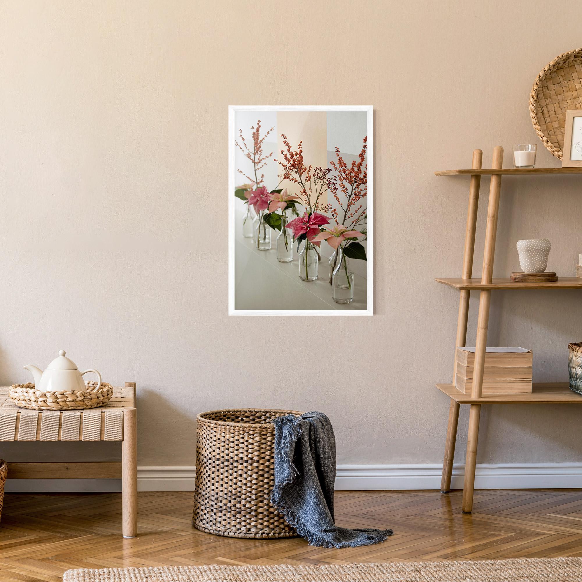 Poster Înrămat Pink Red Flower Vase mockup 9