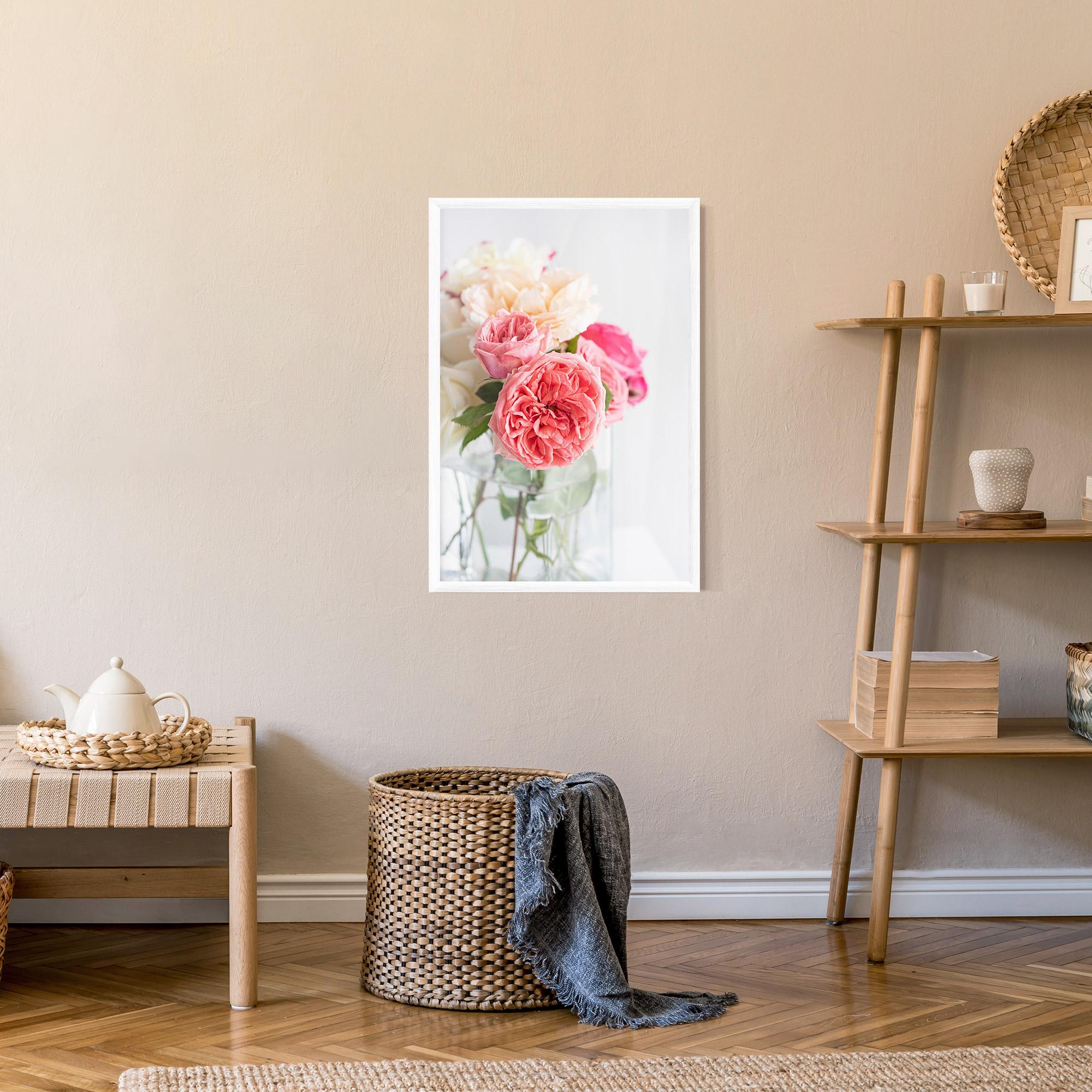 Poster Înrămat Pink Rose Vase mockup 9