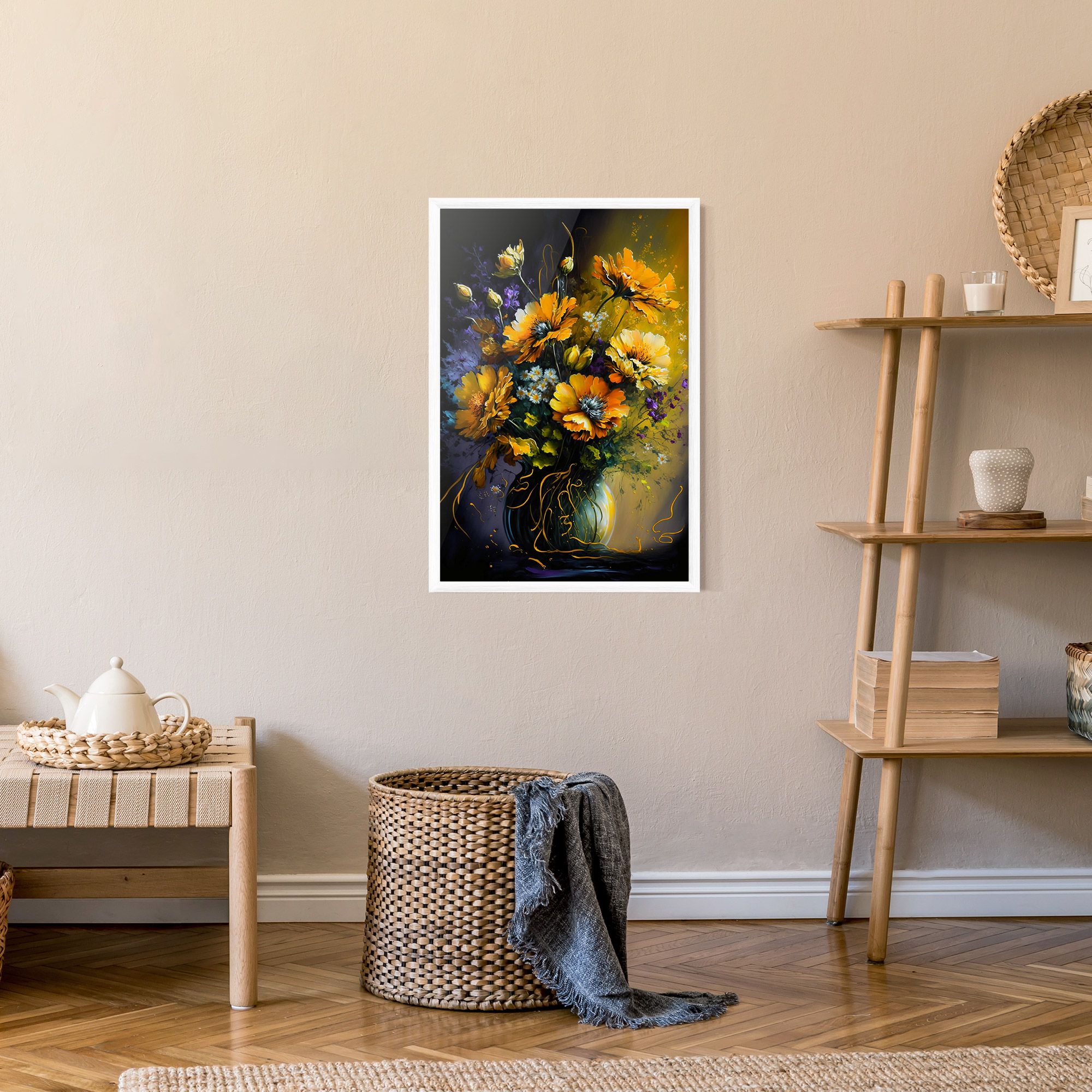 Yellow Flower Art Vase mockup 9