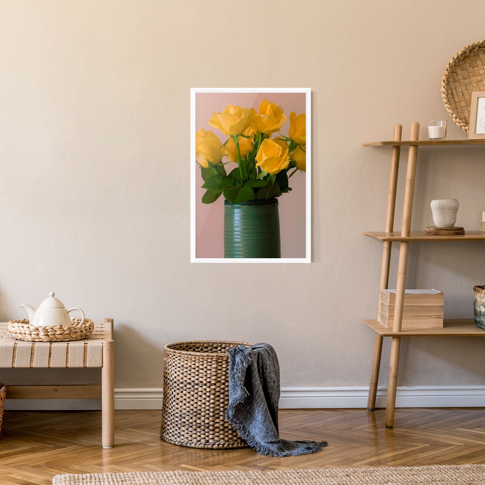 Yellow Roses Vase mockup 9