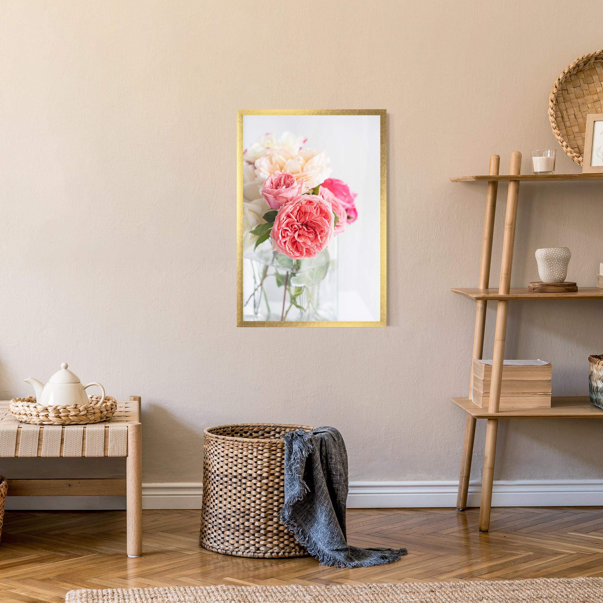 Poster Înrămat Pink Rose Vase mockup 9