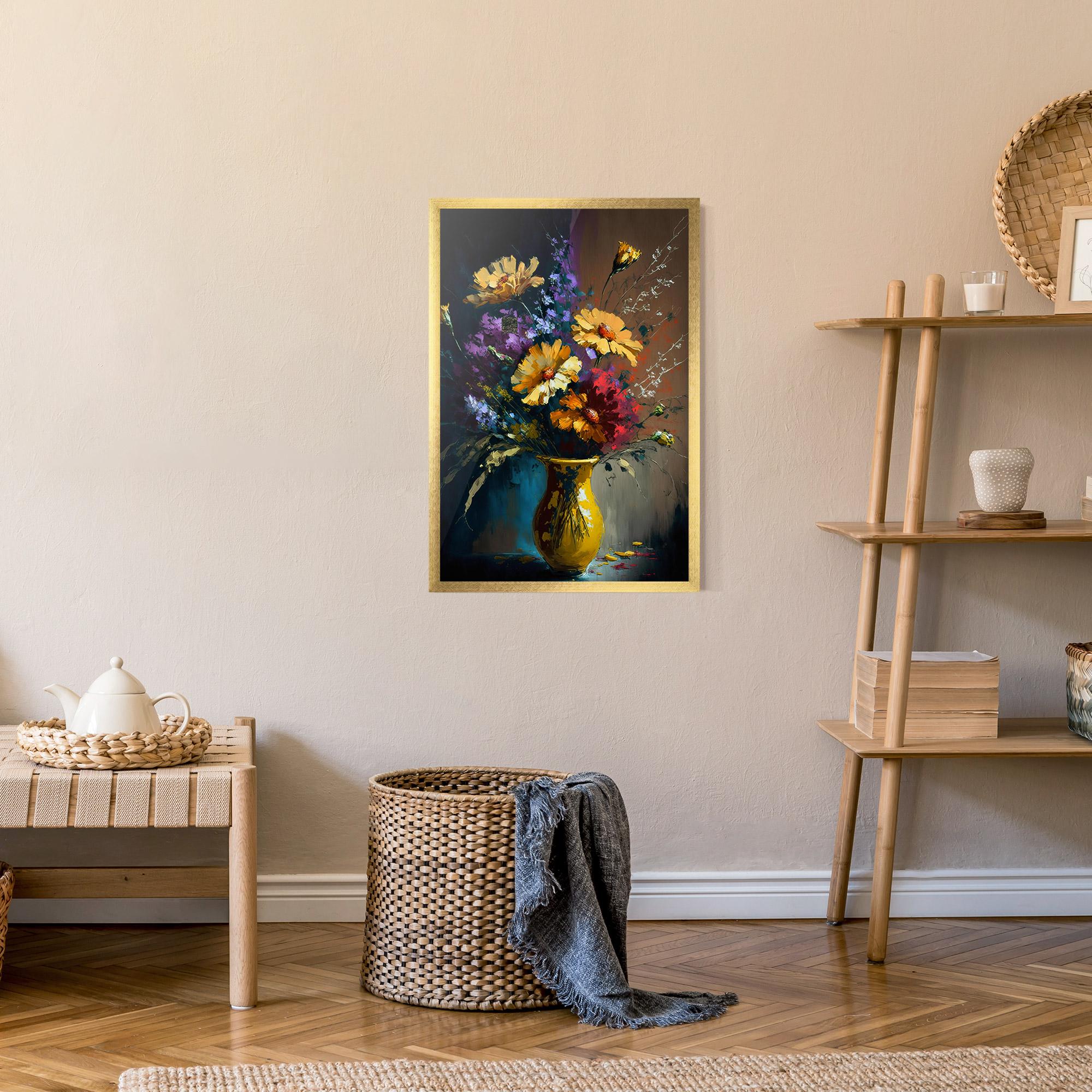 Poster Înrămat Yellow Art Vase mockup 9