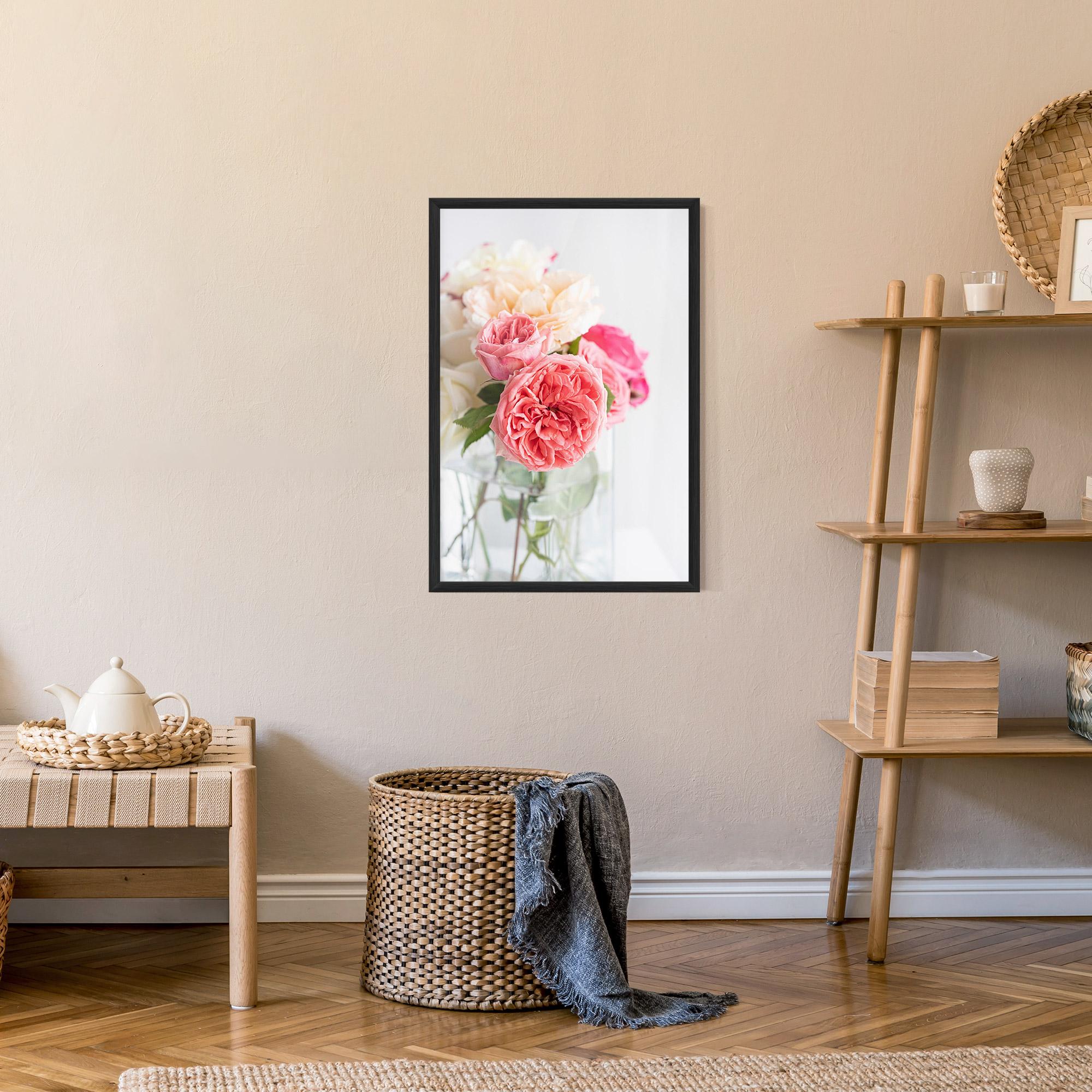 Poster Înrămat Pink Rose Vase mockup 9