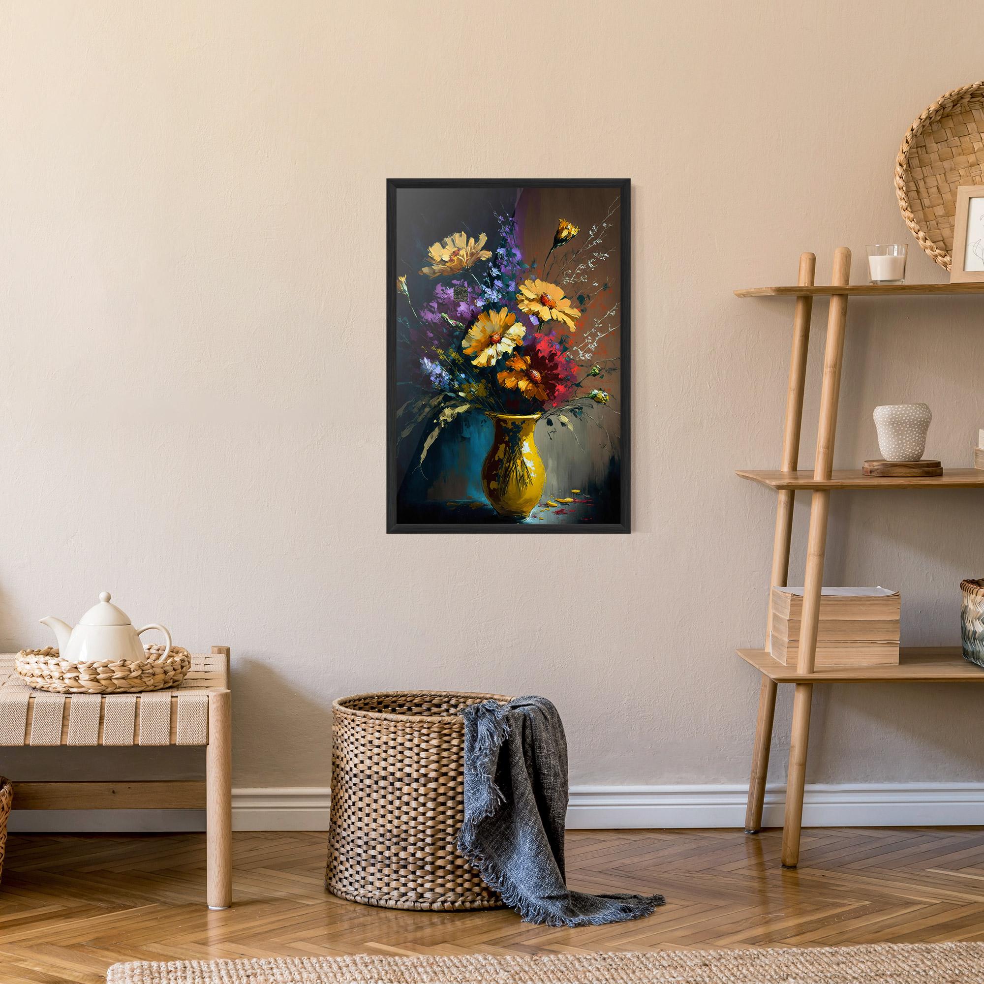 Poster Înrămat Yellow Art Vase mockup 9