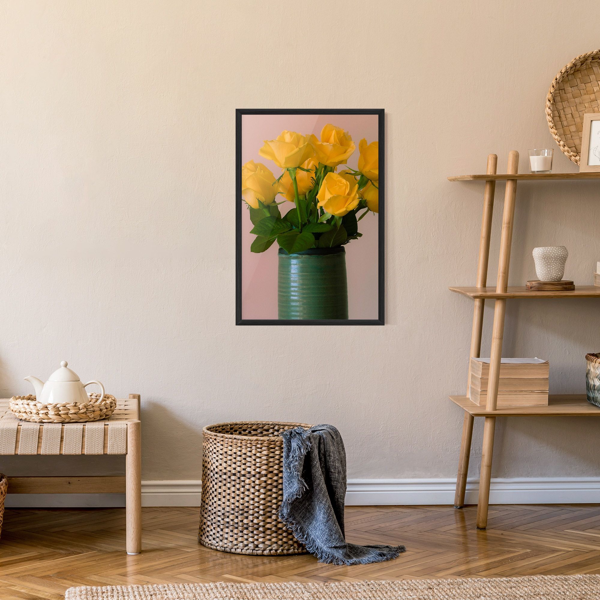 Yellow Roses Vase mockup 9