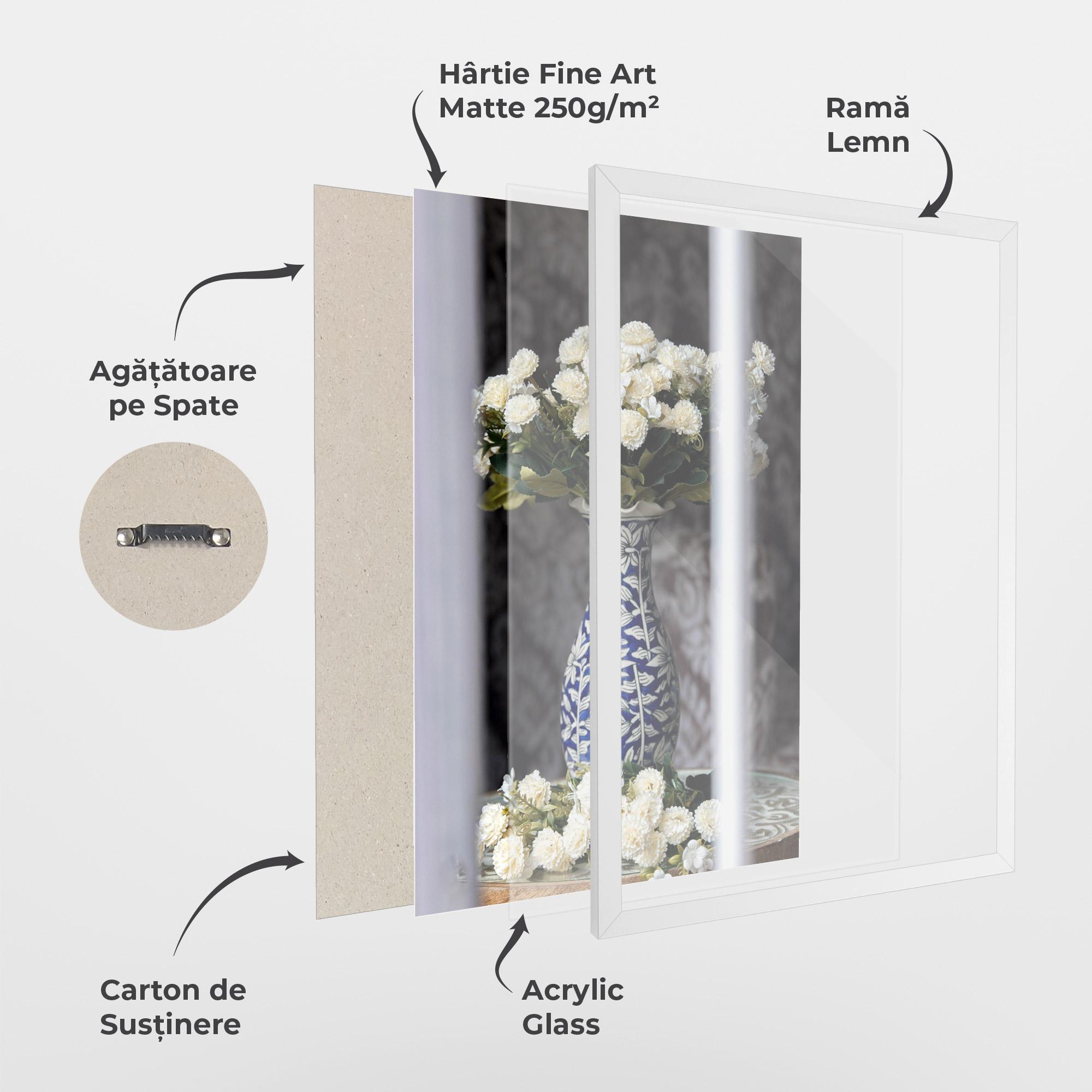 Poster Înrămat Blue Patern Vase mockup 1