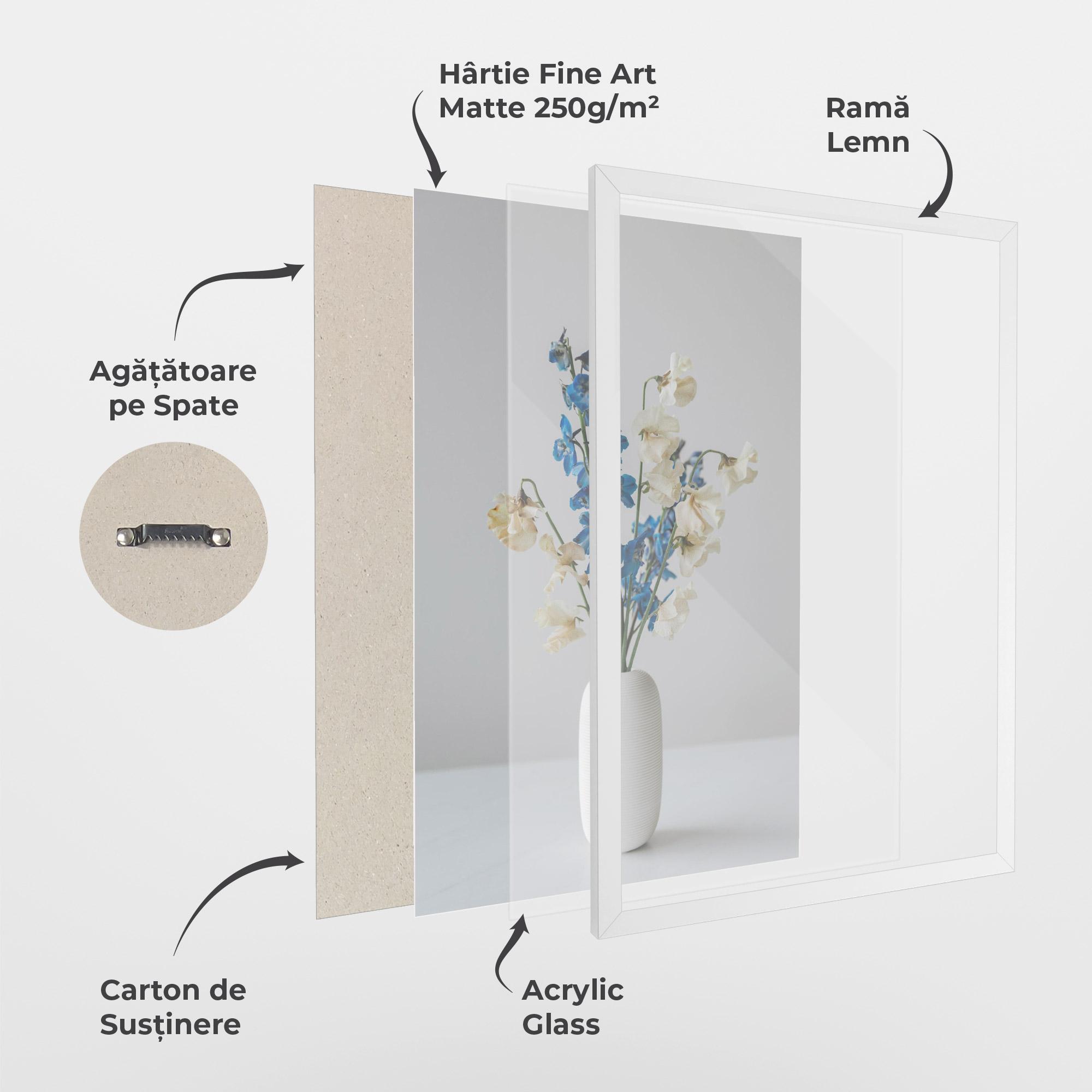 Poster Înrămat Blue White Vase mockup 1