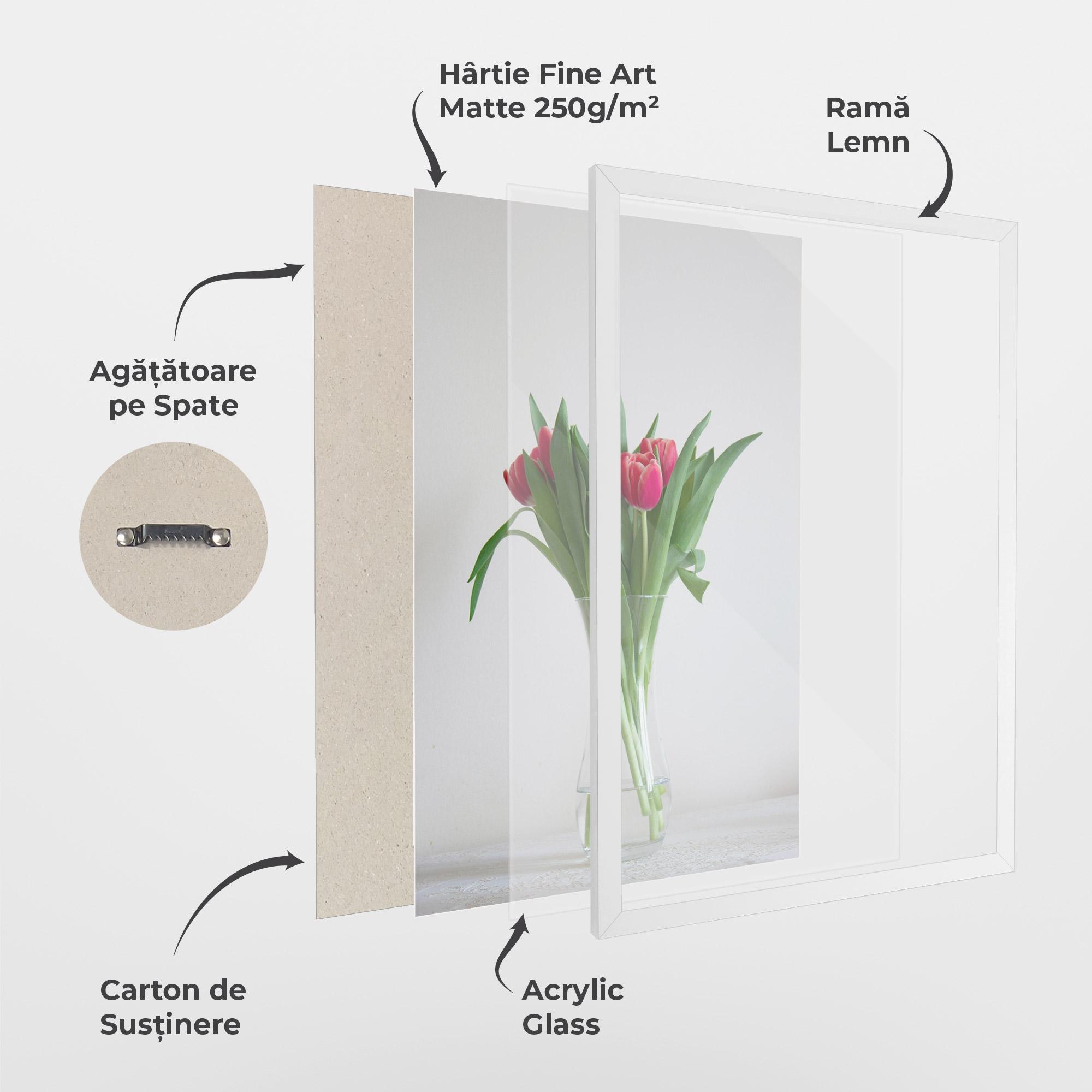 Poster Înrămat Pretty Tulips Vase mockup 1