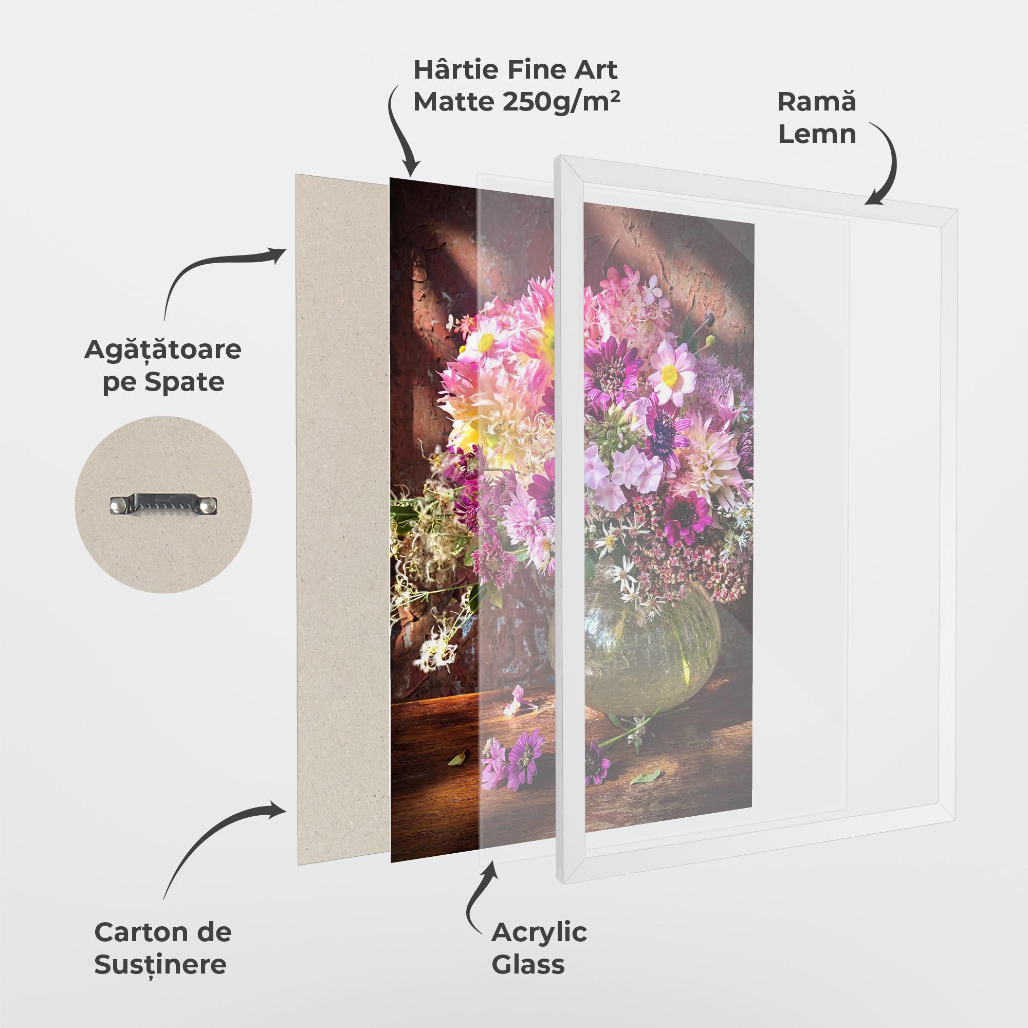 Poster Înrămat Purple Flowers Vasw mockup 1