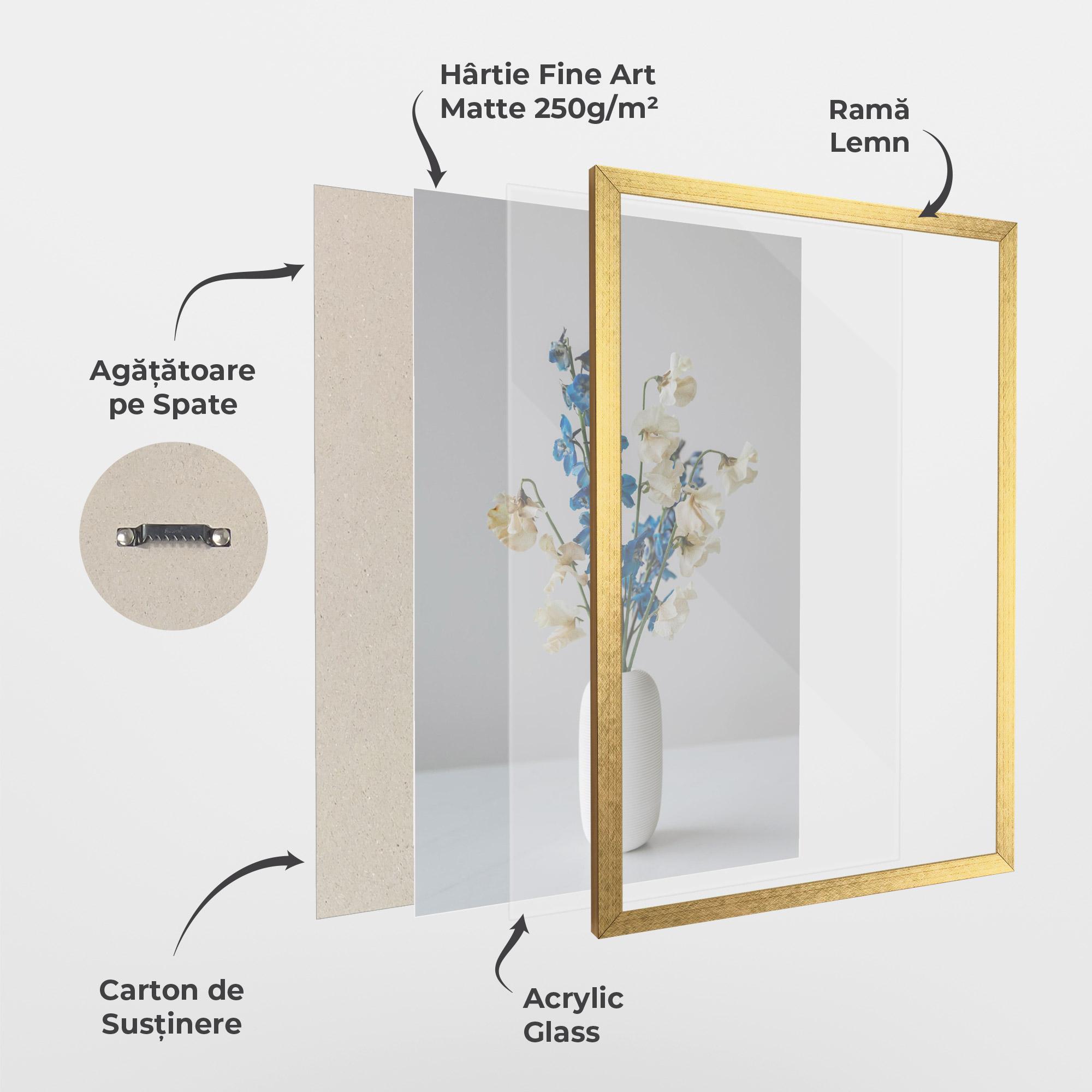 Poster Înrămat Blue White Vase mockup 1