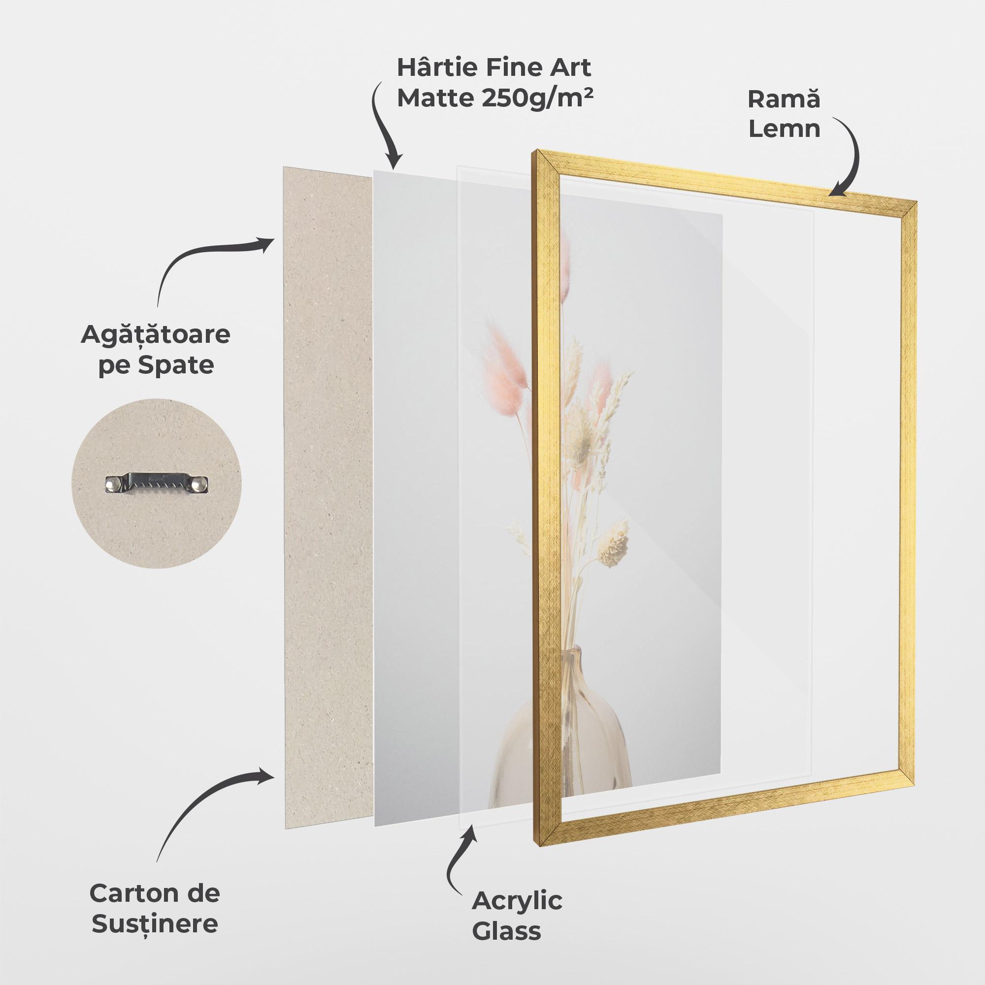 Poster Înrămat Pink Cream Flower Vase mockup 1