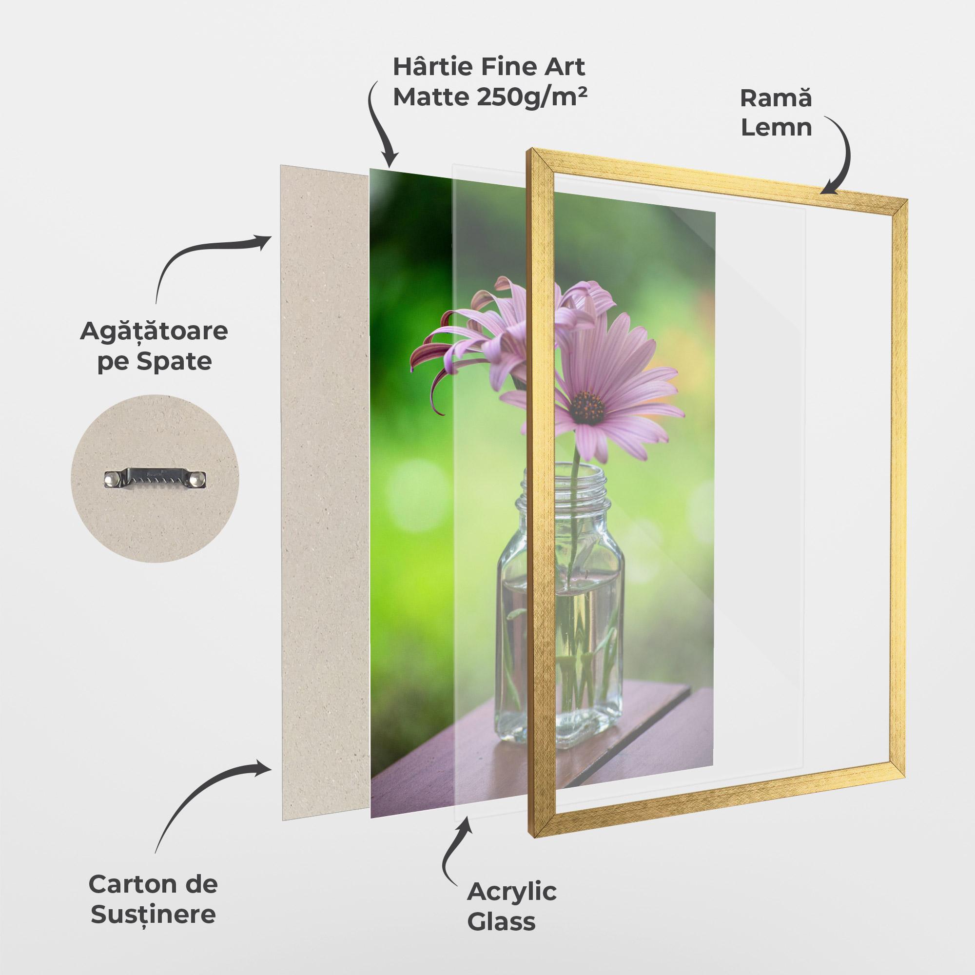 Poster Înrămat Pink Flower Vase mockup 1