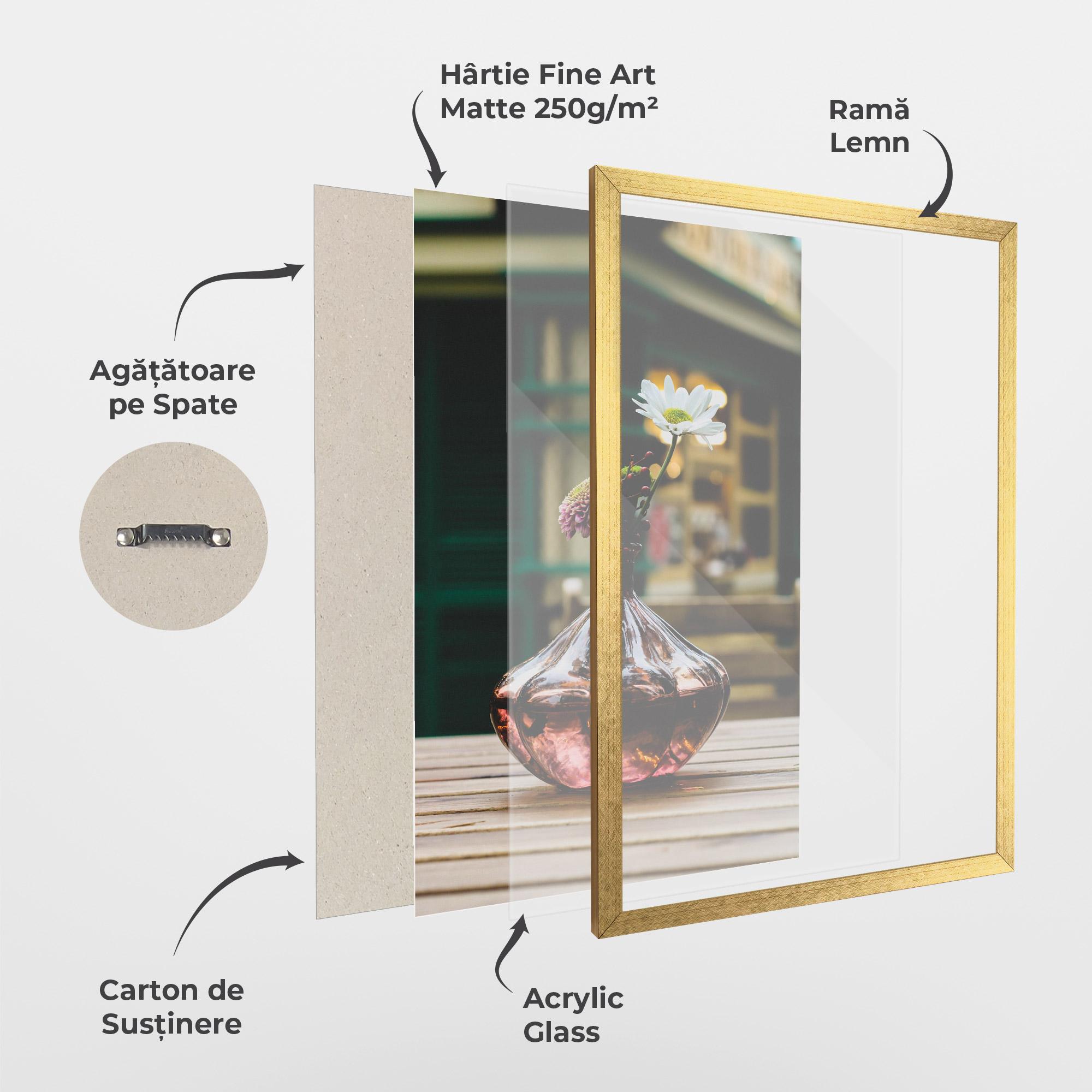 Poster Înrămat Pink Vase Flower mockup 1