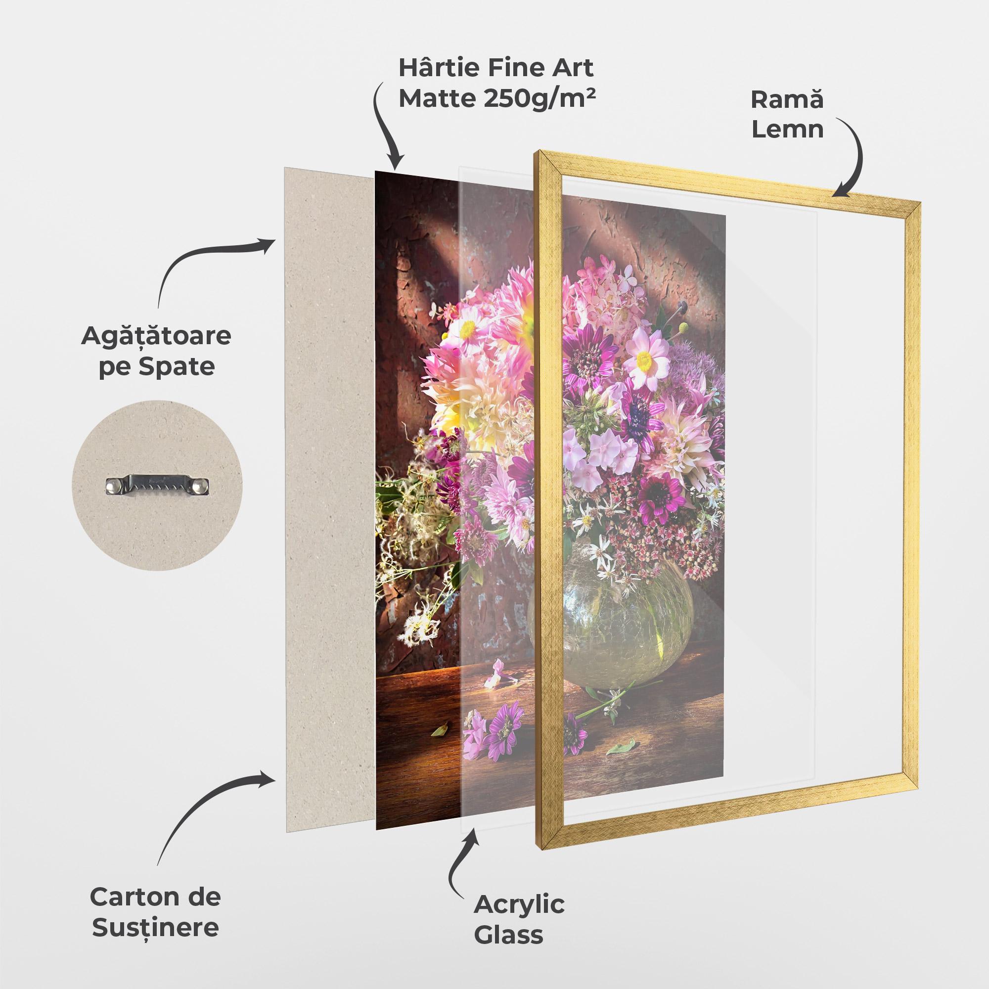 Poster Înrămat Purple Flowers Vasw mockup 1