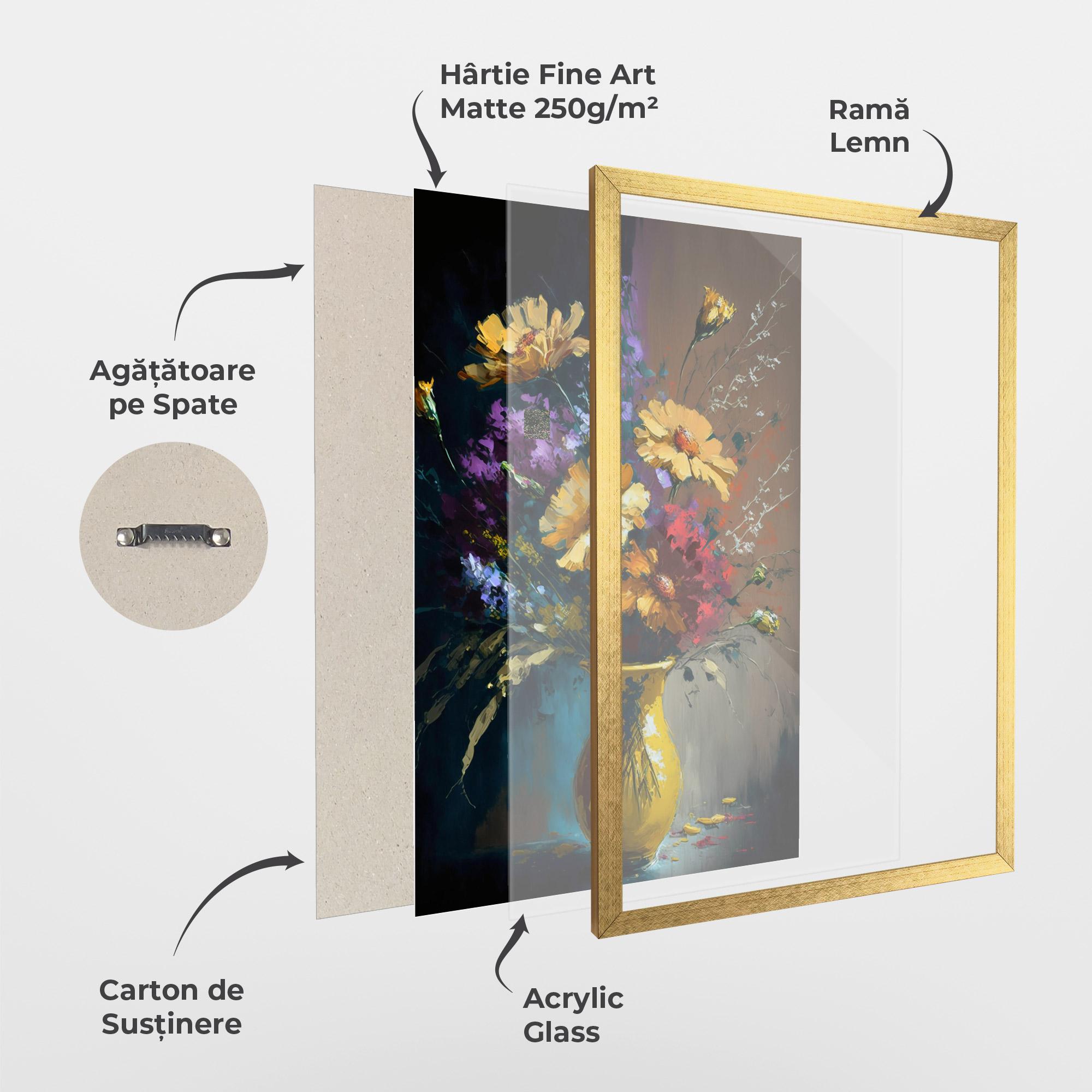 Poster Înrămat Yellow Art Vase mockup 1