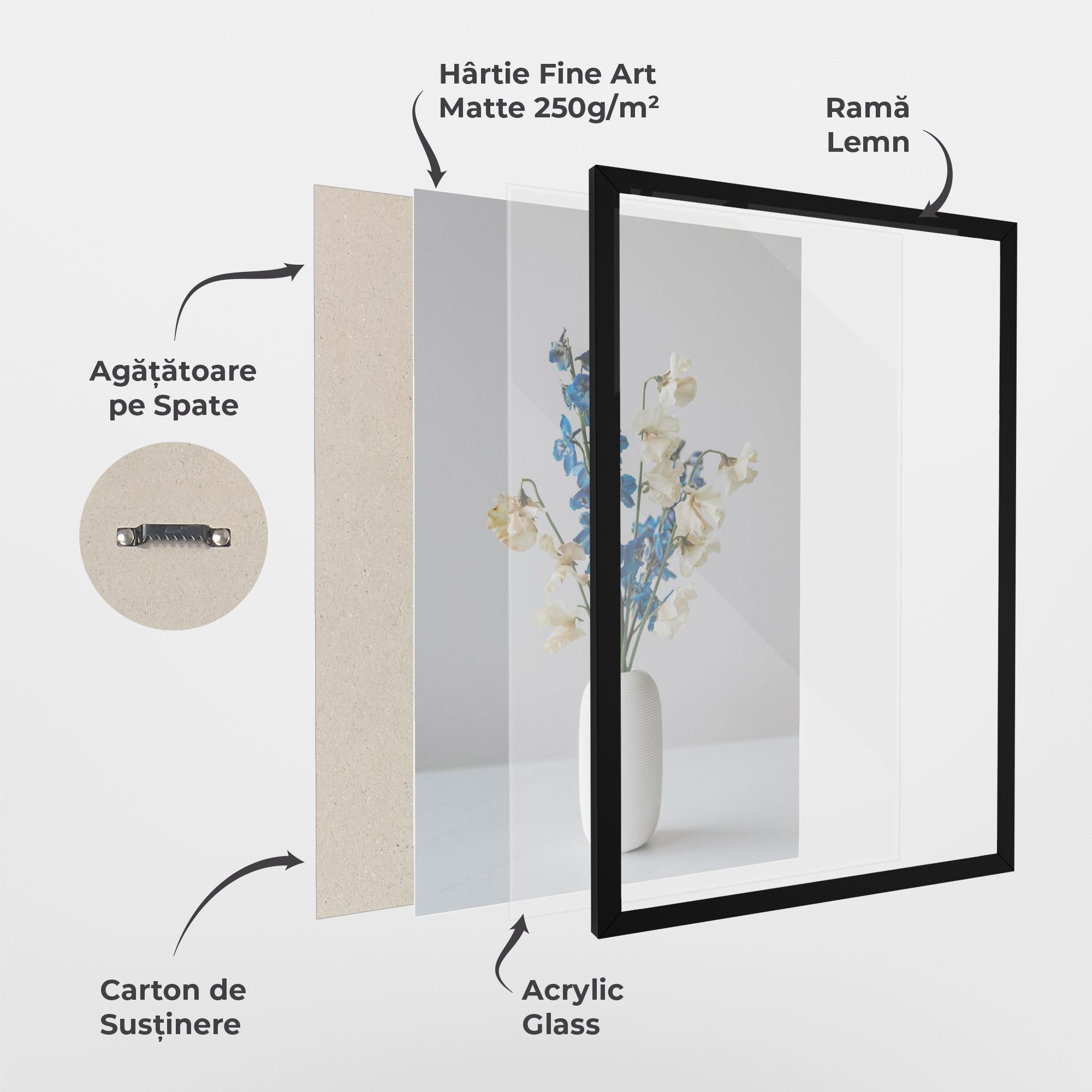 Poster Înrămat Blue White Vase mockup 1