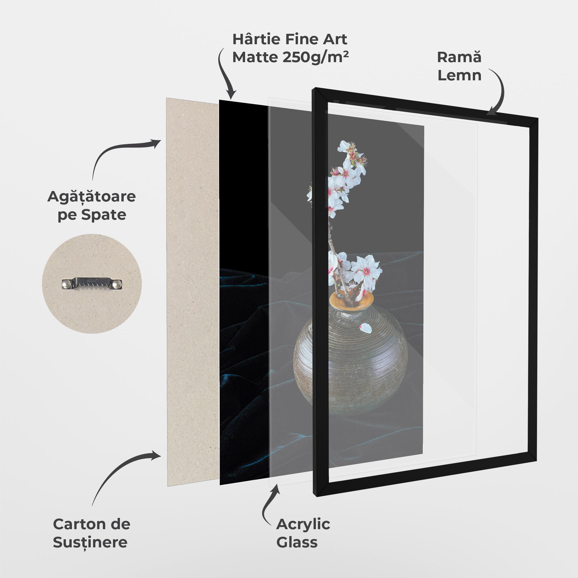 Poster Înrămat Brown Vase Flowers mockup 1