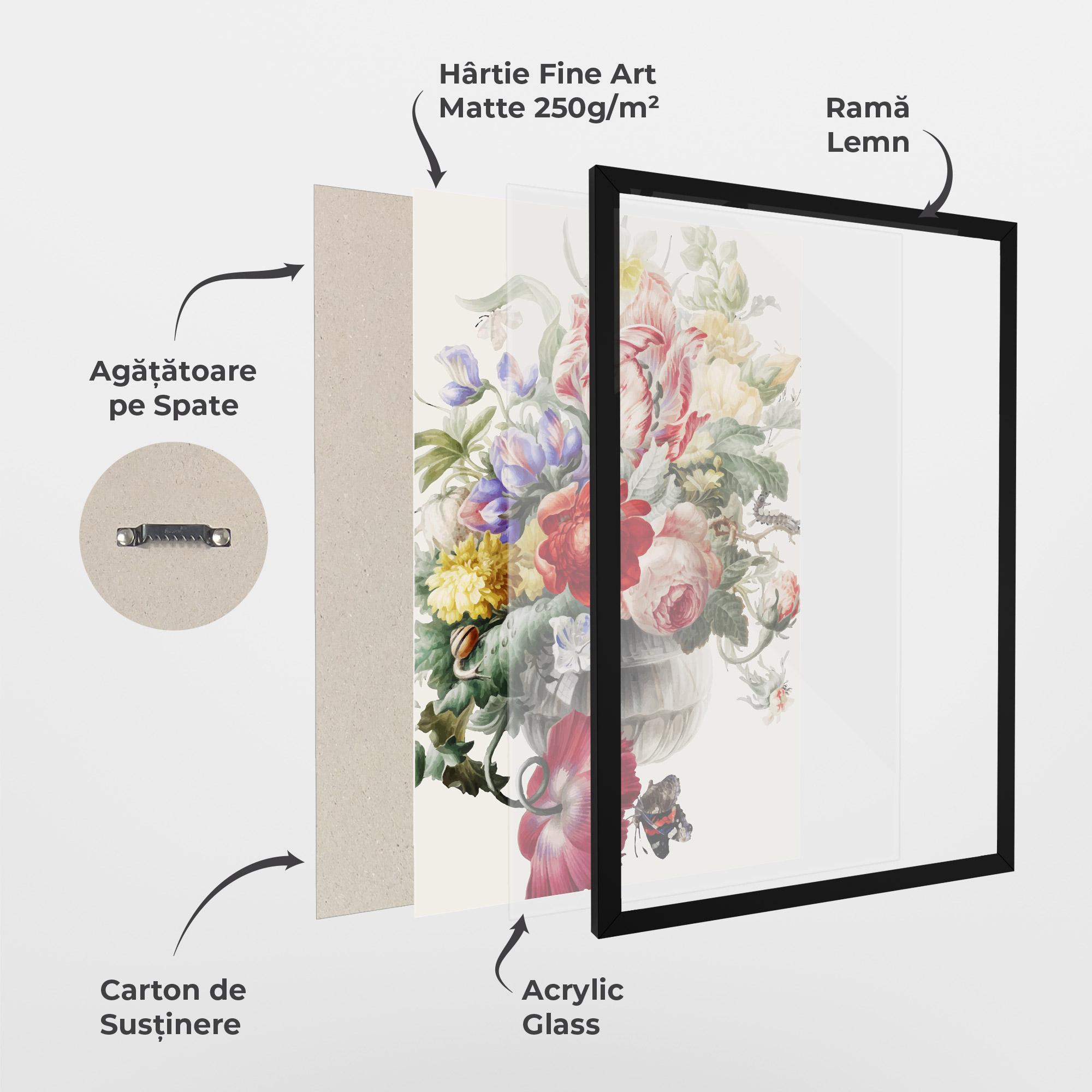 Poster Înrămat Butterfly Vase mockup 1