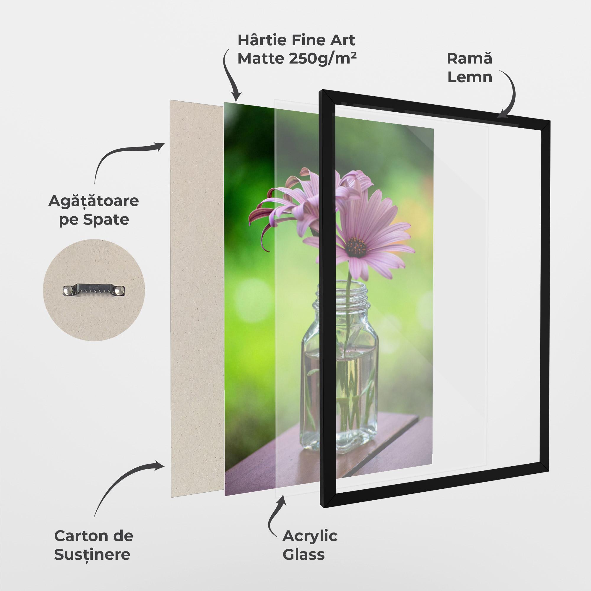 Poster Înrămat Pink Flower Vase mockup 1