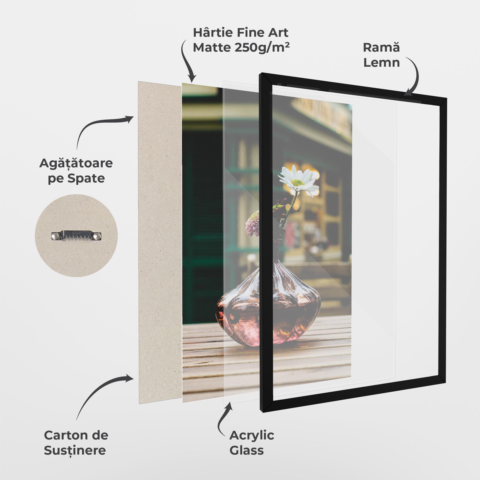 Poster Înrămat Pink Vase Flower mockup 1