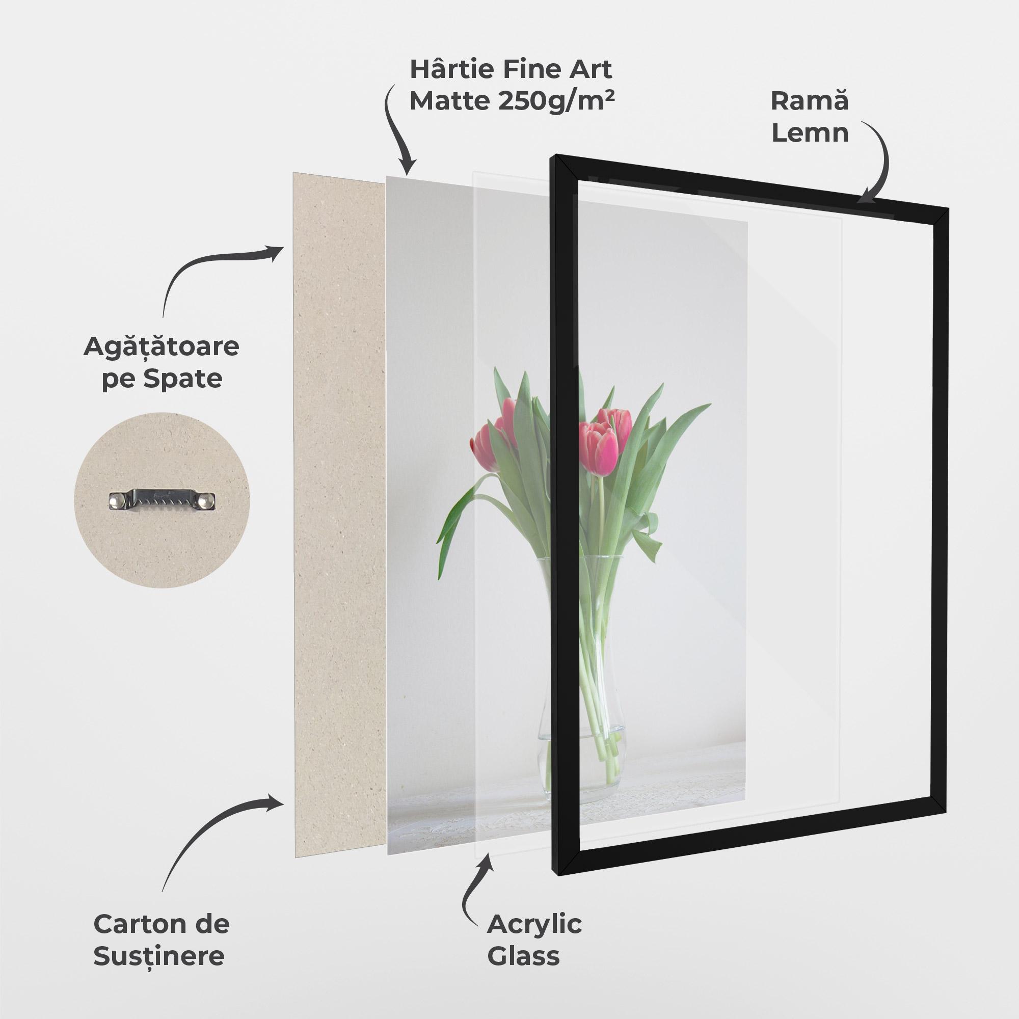 Poster Înrămat Pretty Tulips Vase mockup 1