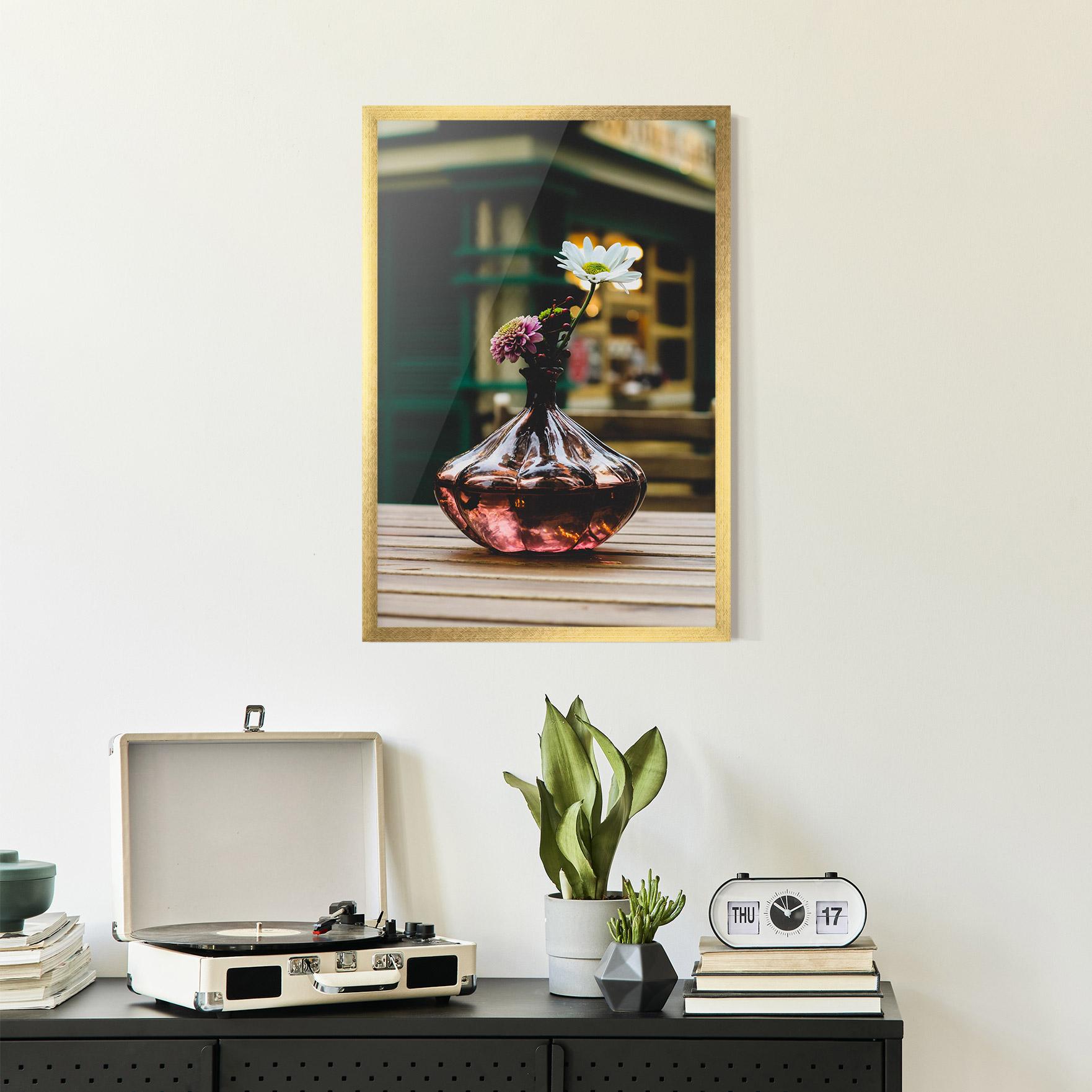 Poster Înrămat Pink Vase Flower mockup 2