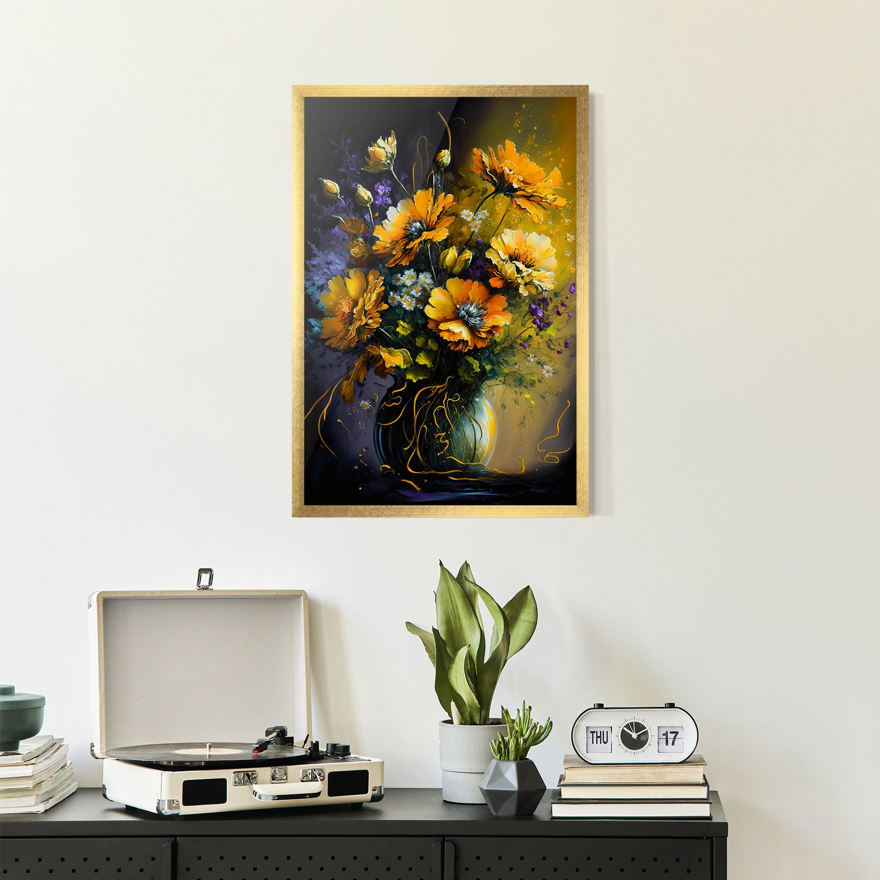 Yellow Flower Art Vase mockup 2