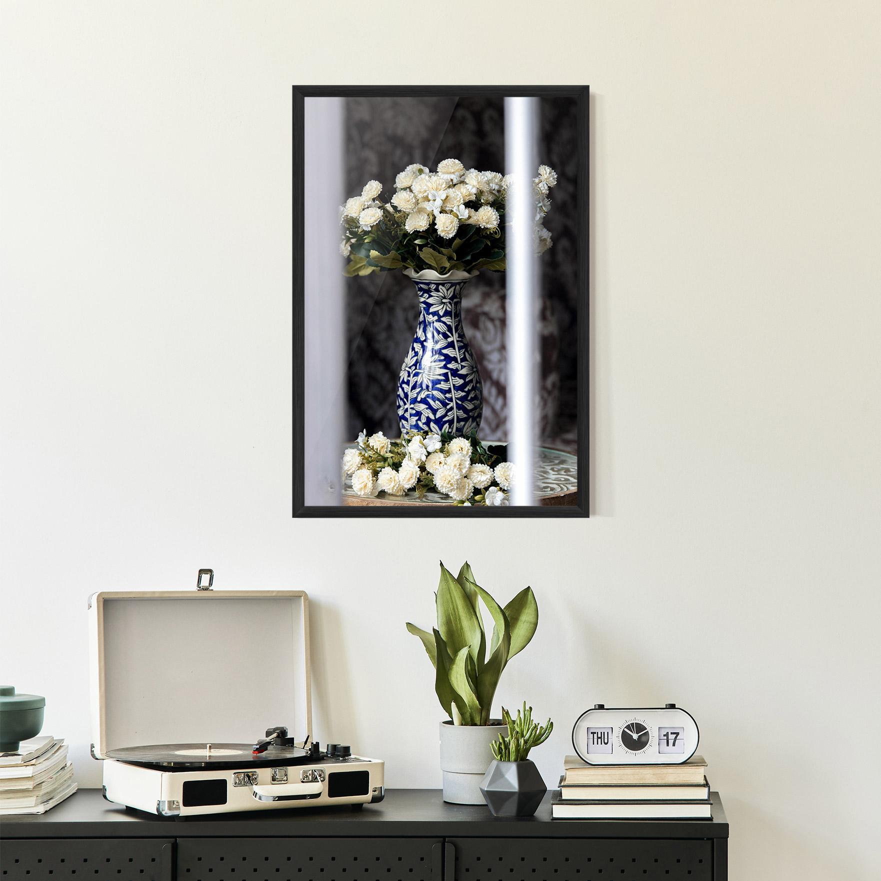 Poster Înrămat Blue Patern Vase mockup 2