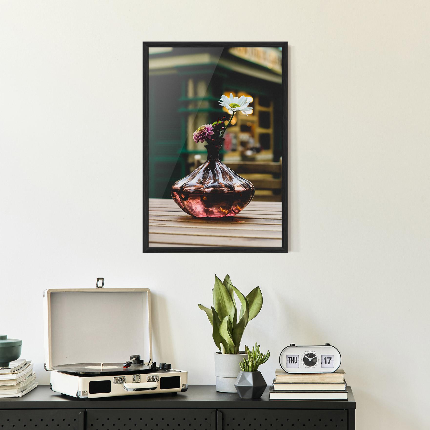 Poster Înrămat Pink Vase Flower mockup 2