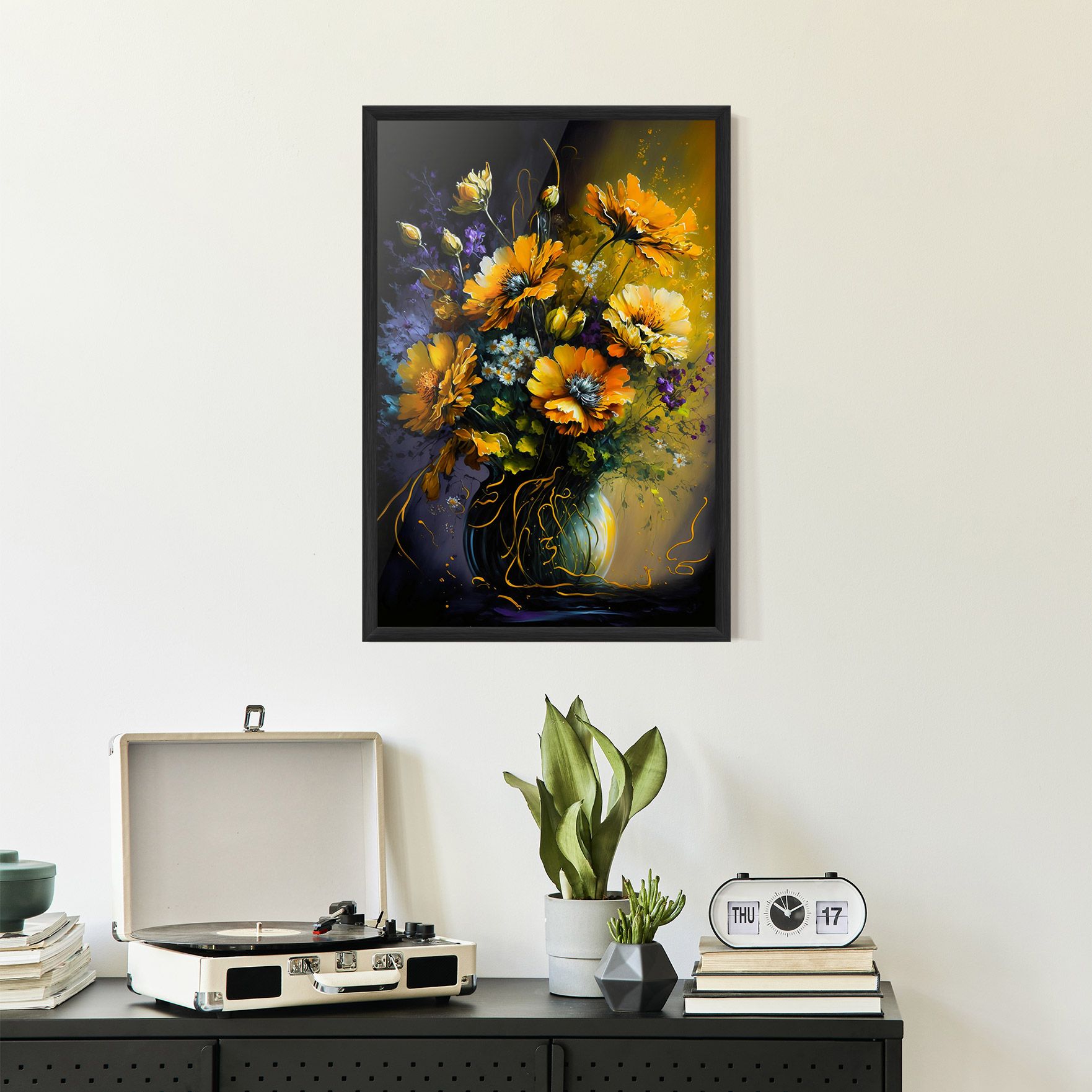 Yellow Flower Art Vase mockup 2