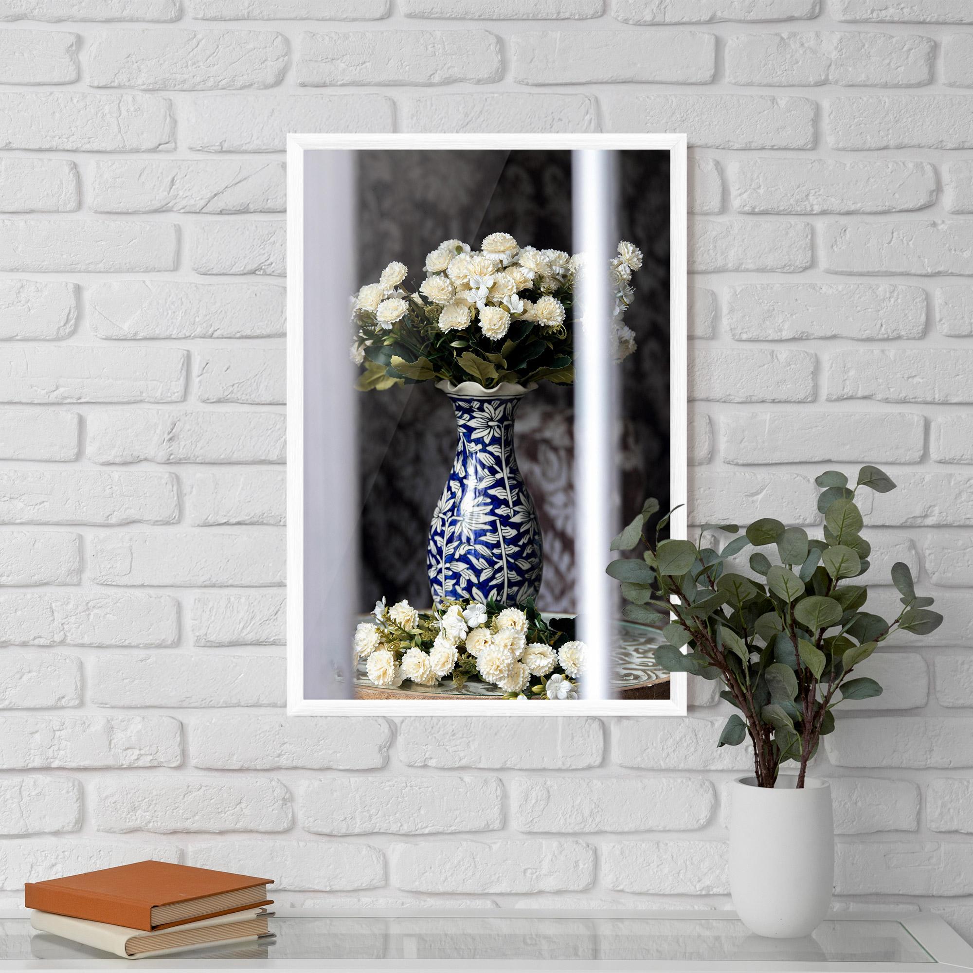 Poster Înrămat Blue Patern Vase mockup 5