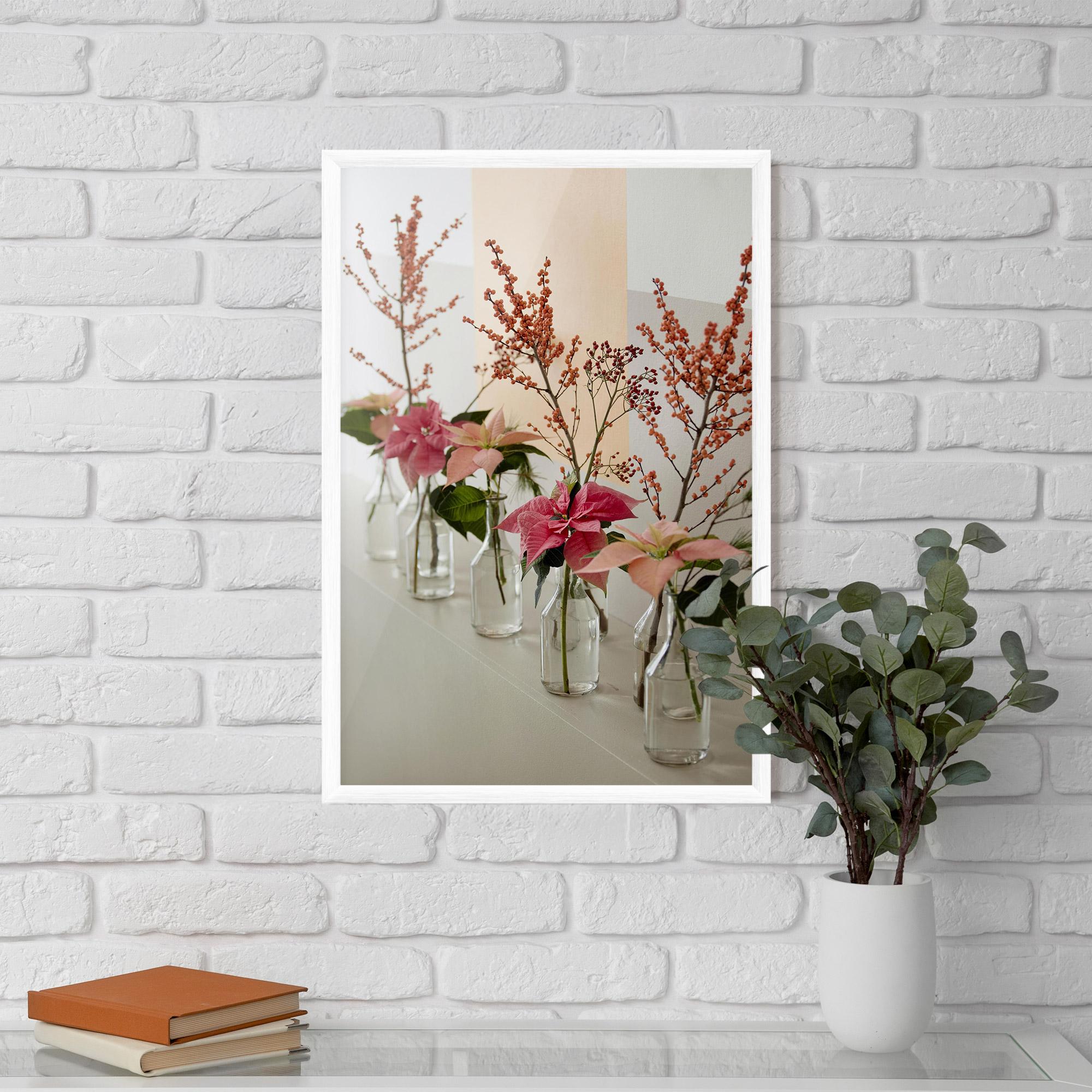 Poster Înrămat Pink Red Flower Vase mockup 5