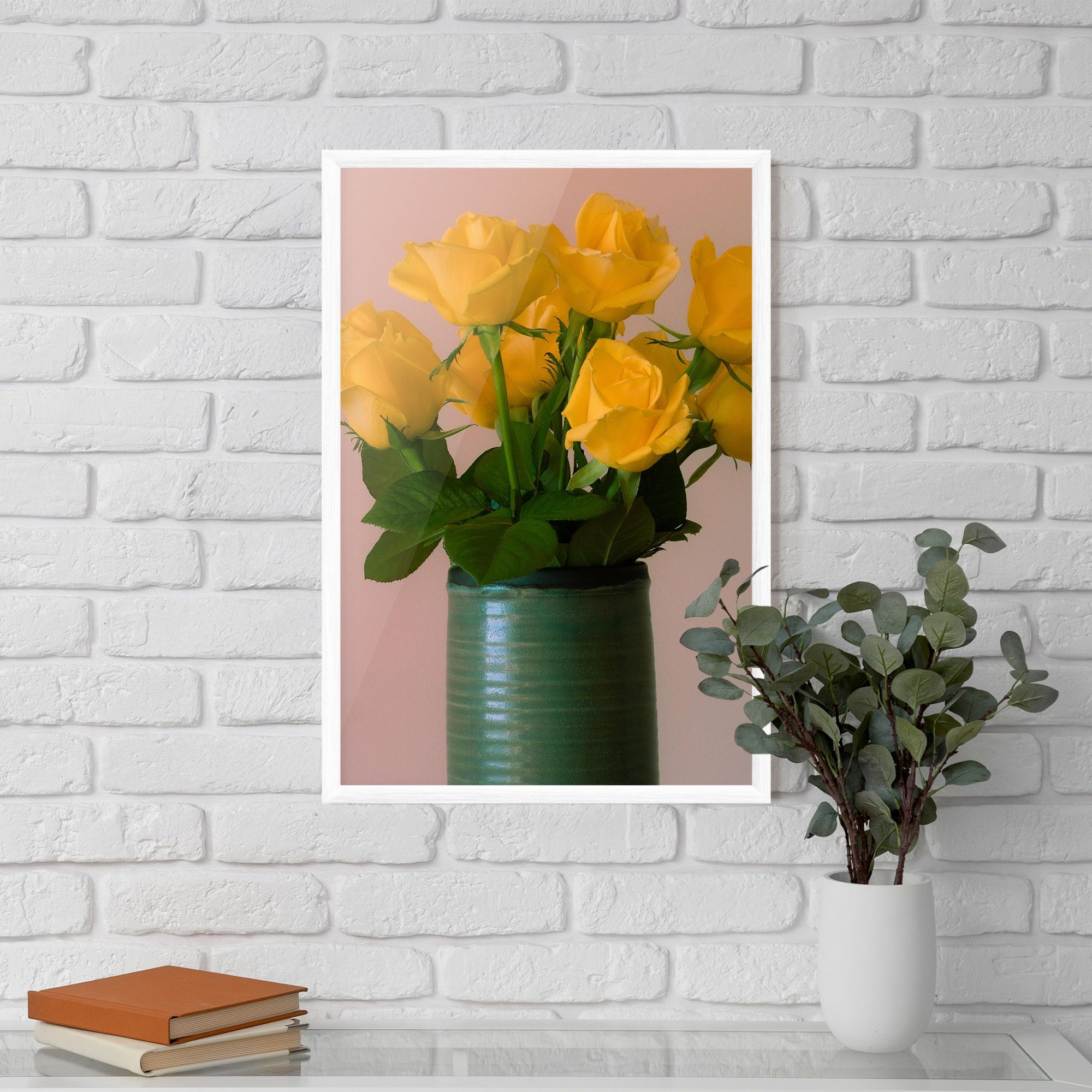 Yellow Roses Vase mockup 5