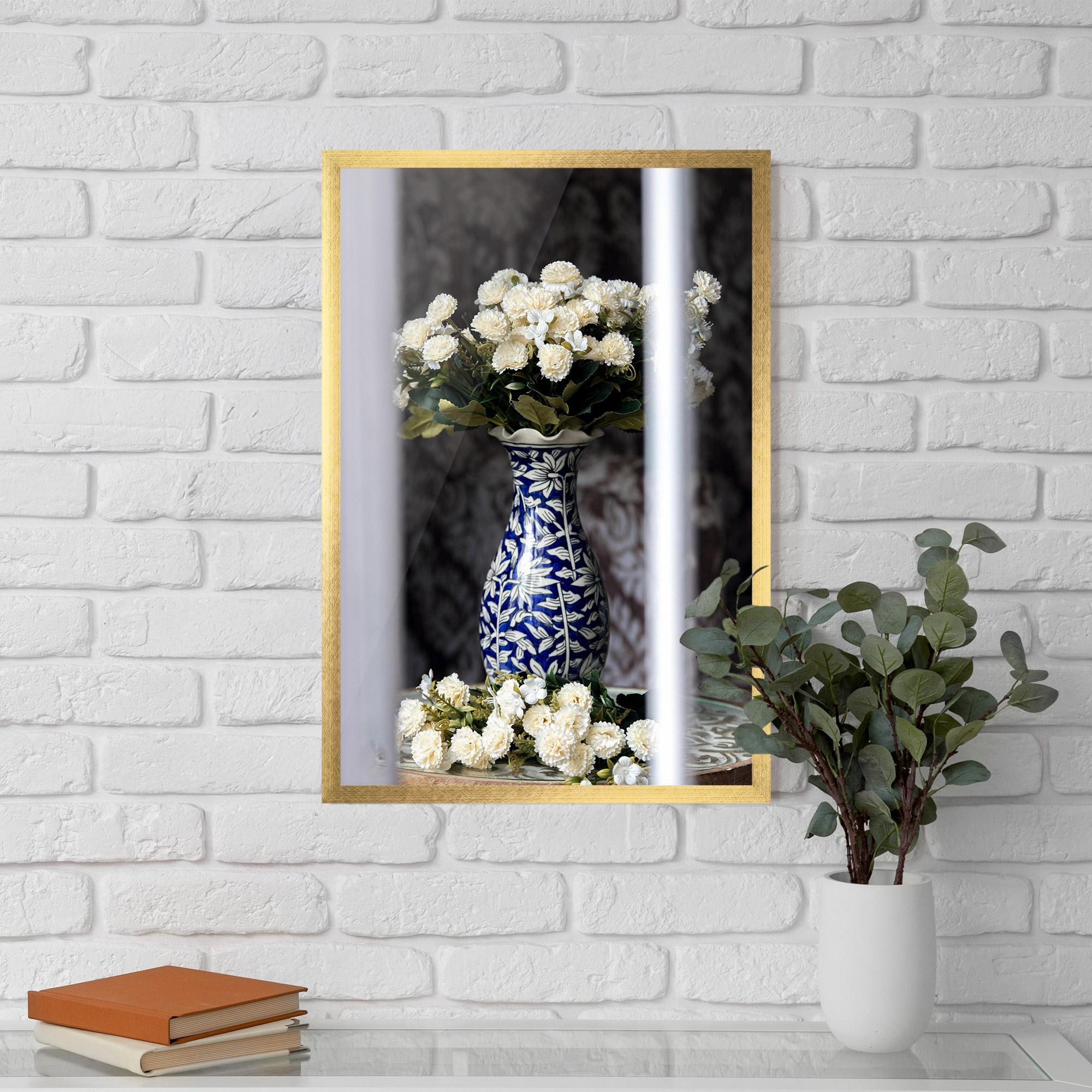 Poster Înrămat Blue Patern Vase mockup 5
