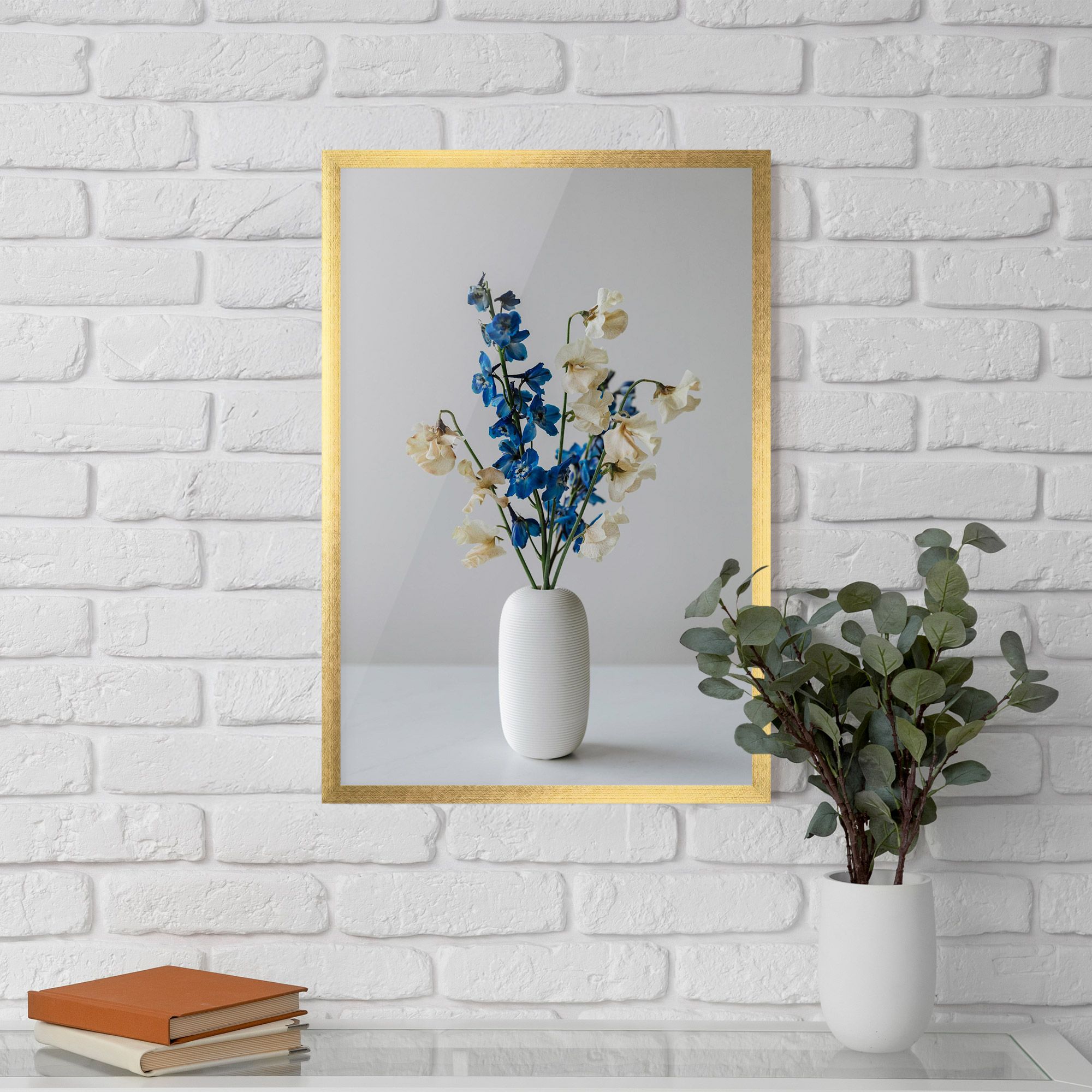 Blue White Vase mockup 5