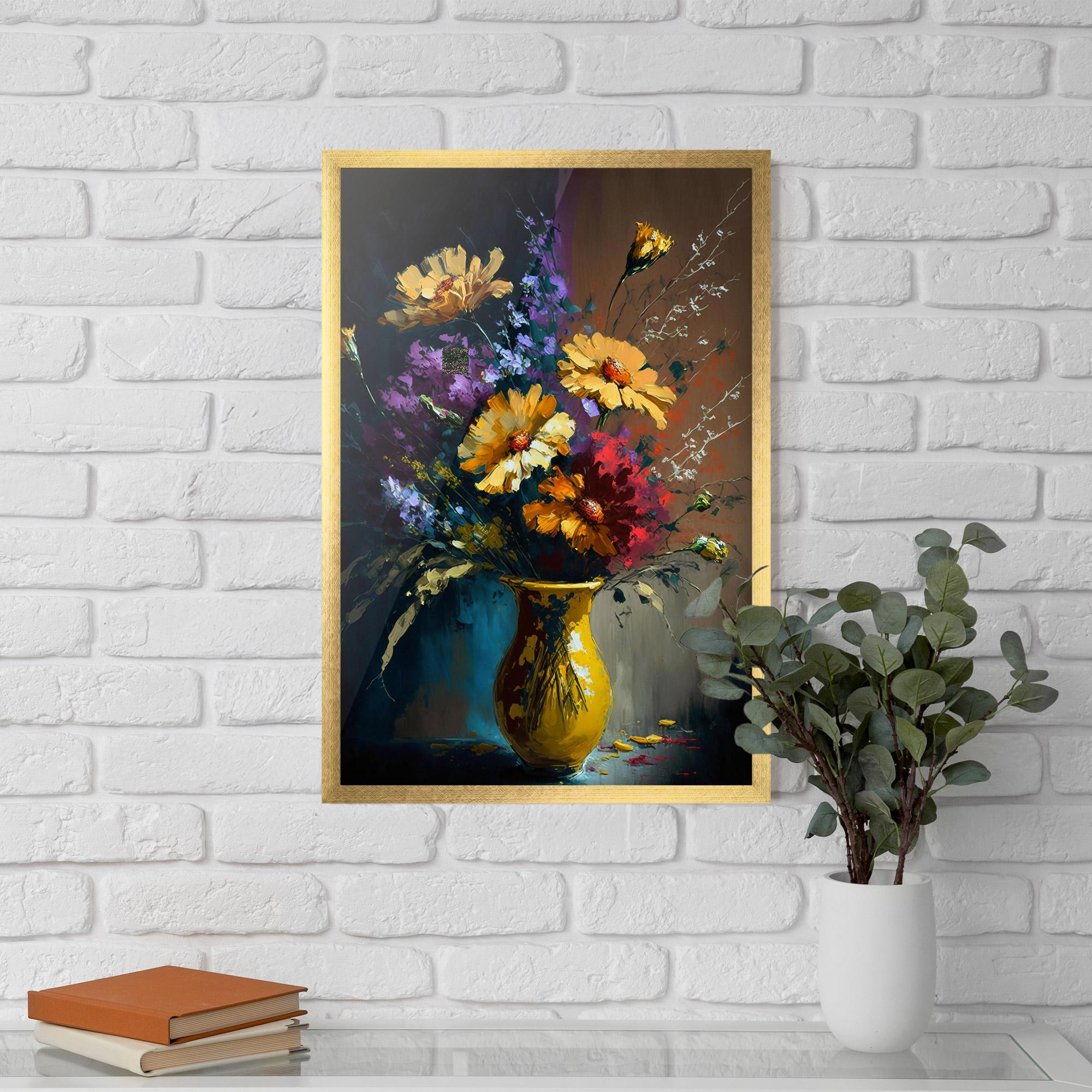 Poster Înrămat Yellow Art Vase mockup 5