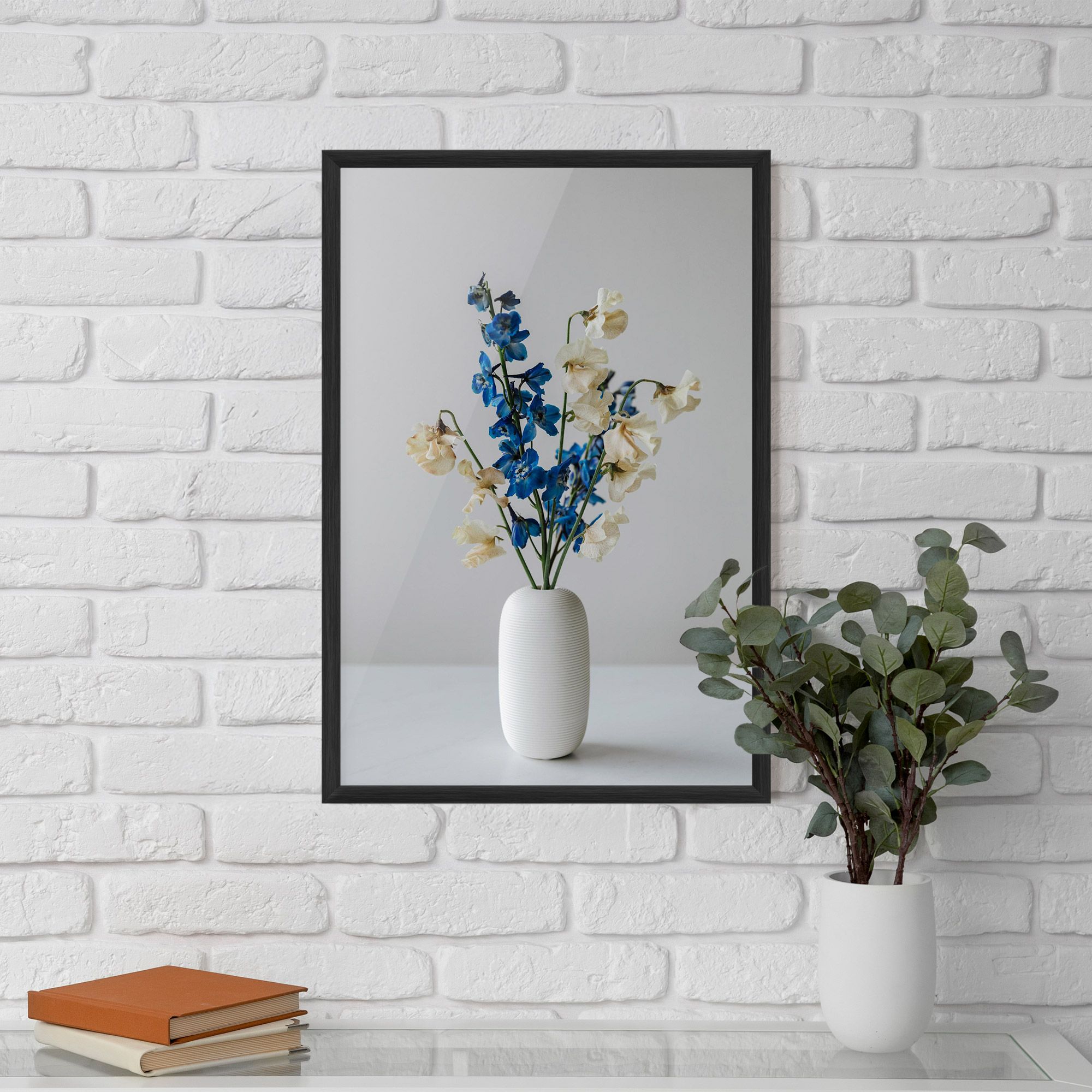 Blue White Vase mockup 5