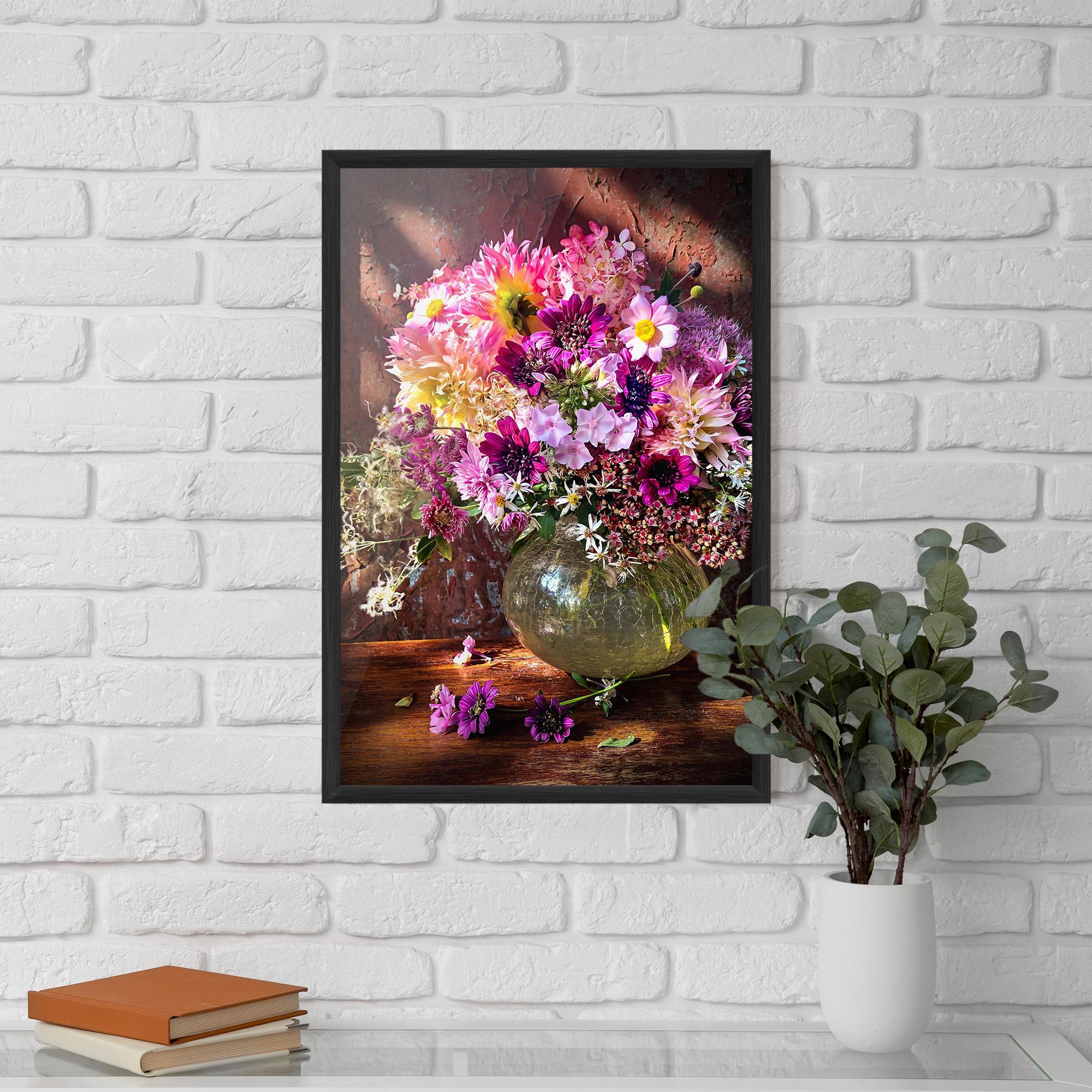 Poster Înrămat Purple Flowers Vasw mockup 5